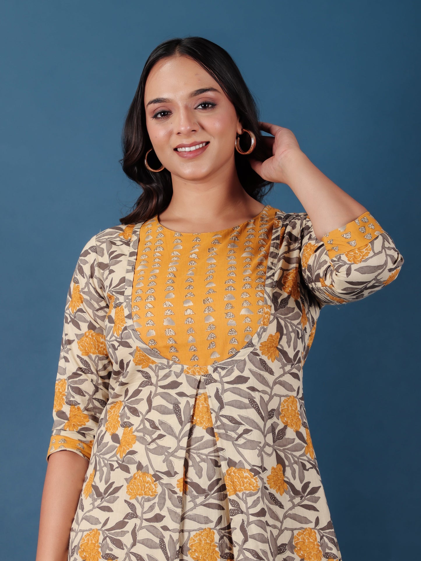 Soft Cotton Floral Kurta