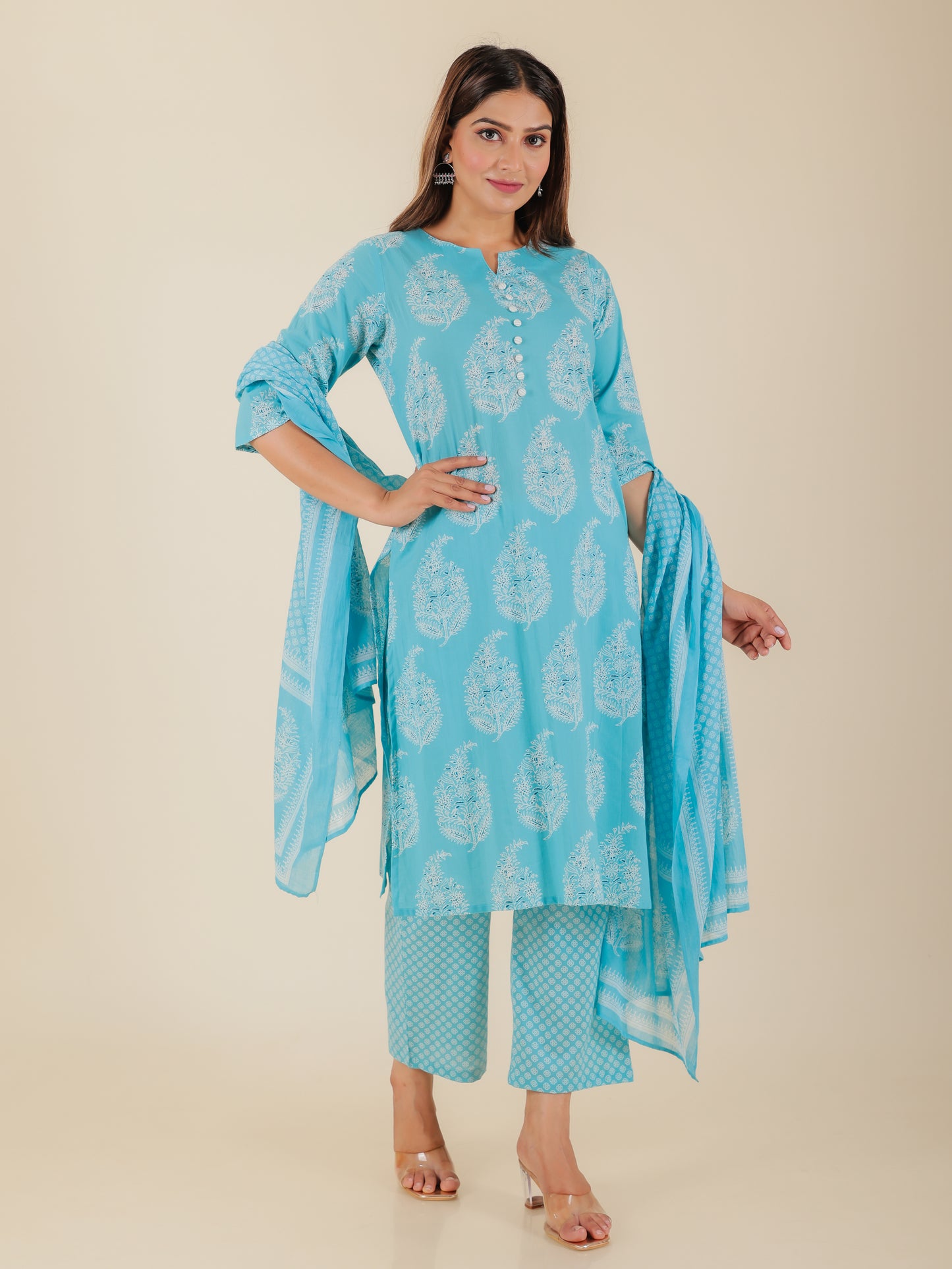 Soft Cotton Floral Kurta