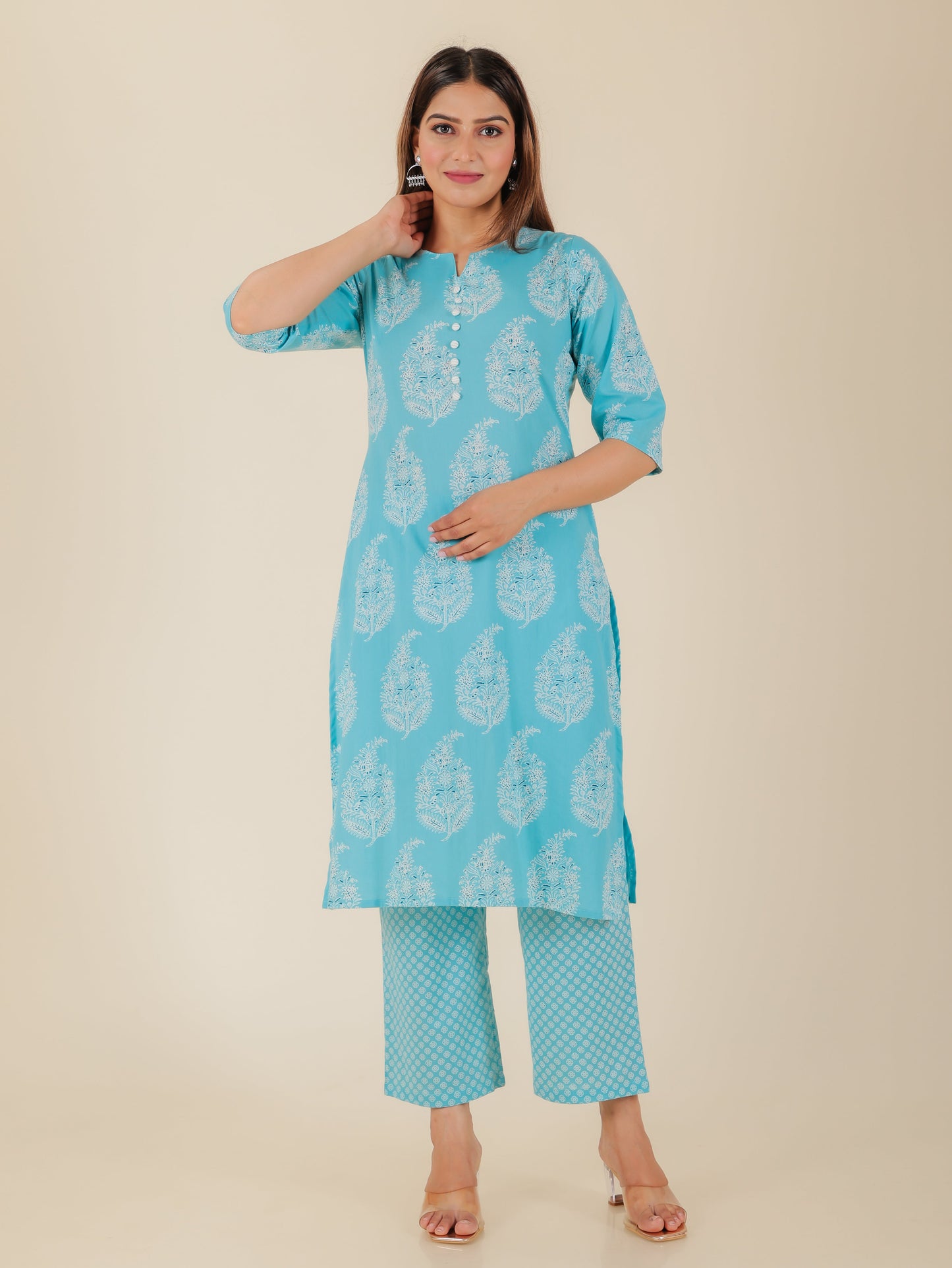 Soft Cotton Floral Kurta