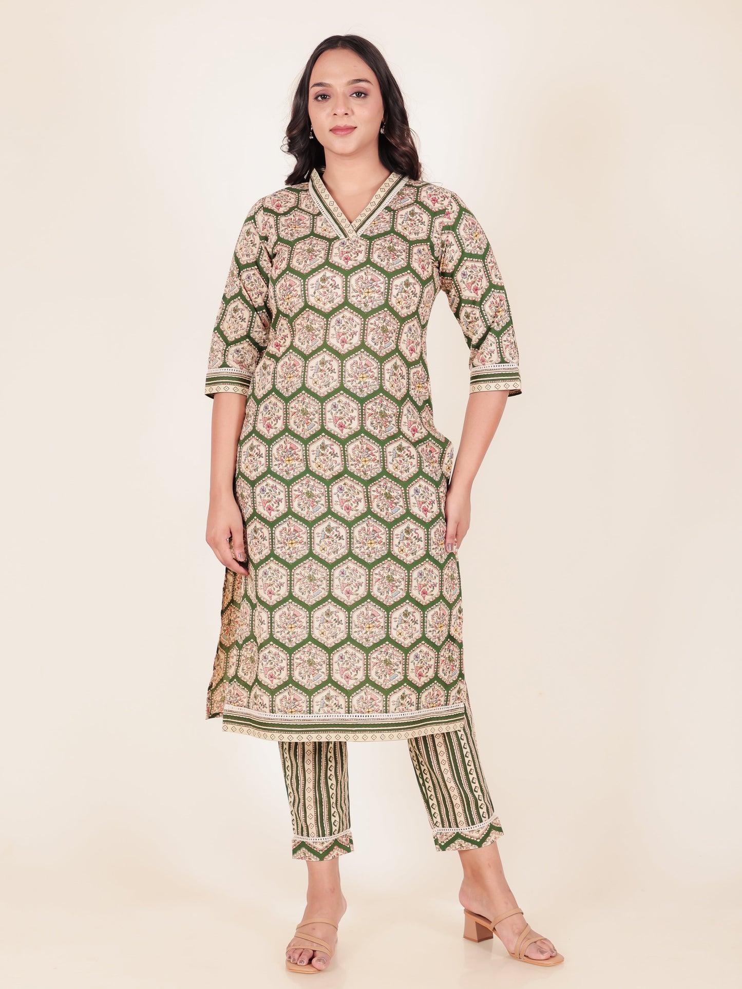 Soft Cotton Geometric Kurta