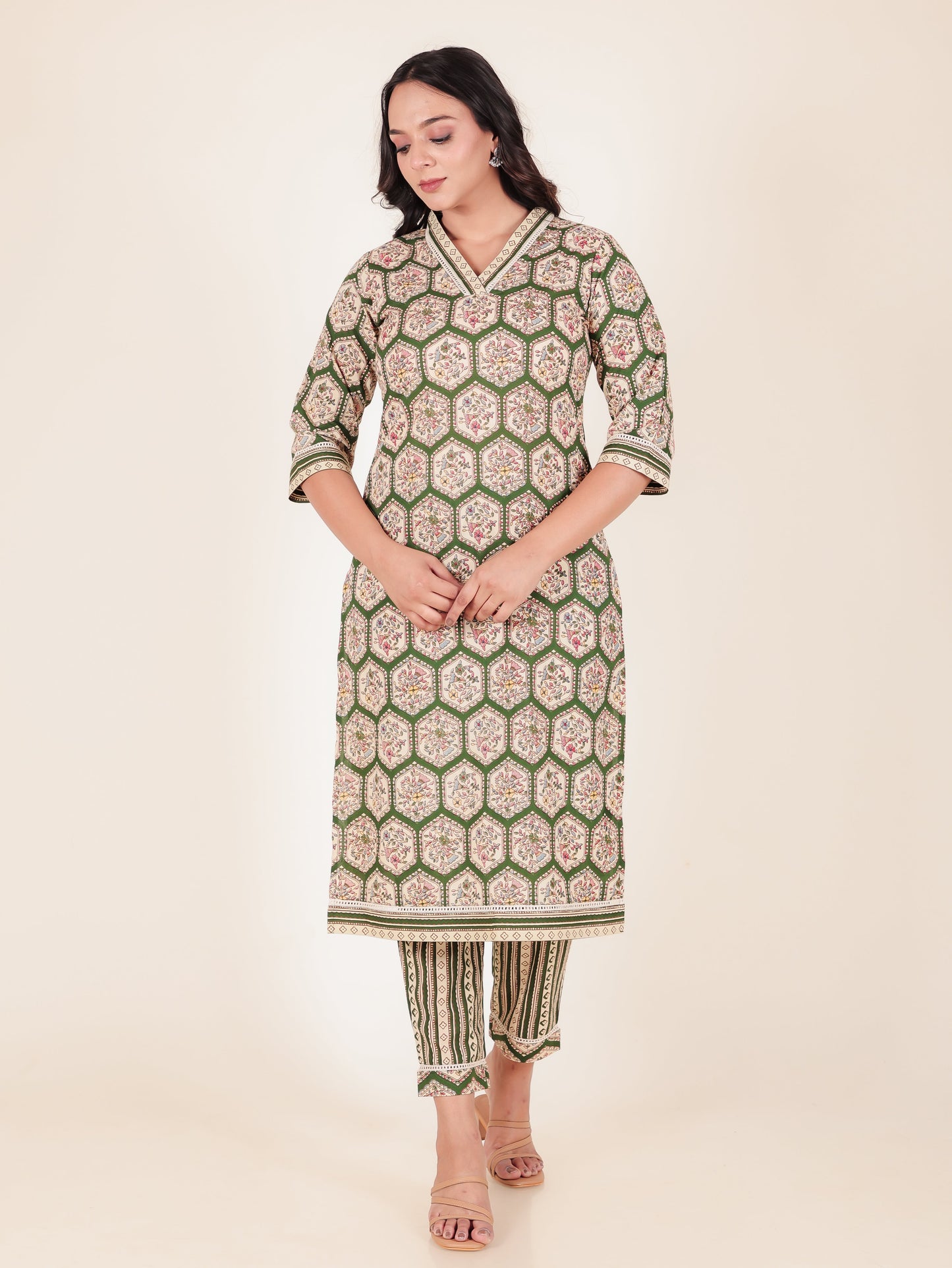 Soft Cotton Geometric Kurta