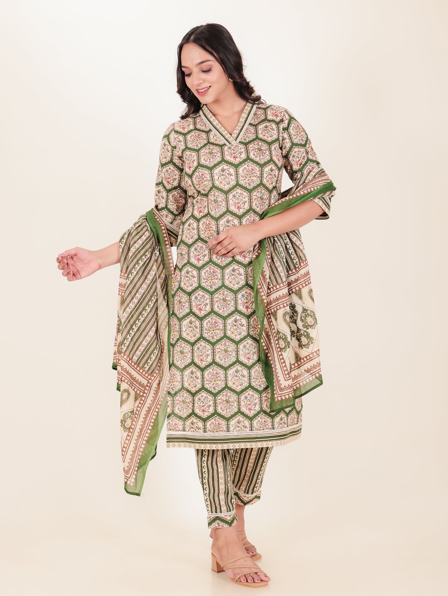 Soft Cotton Geometric Kurta