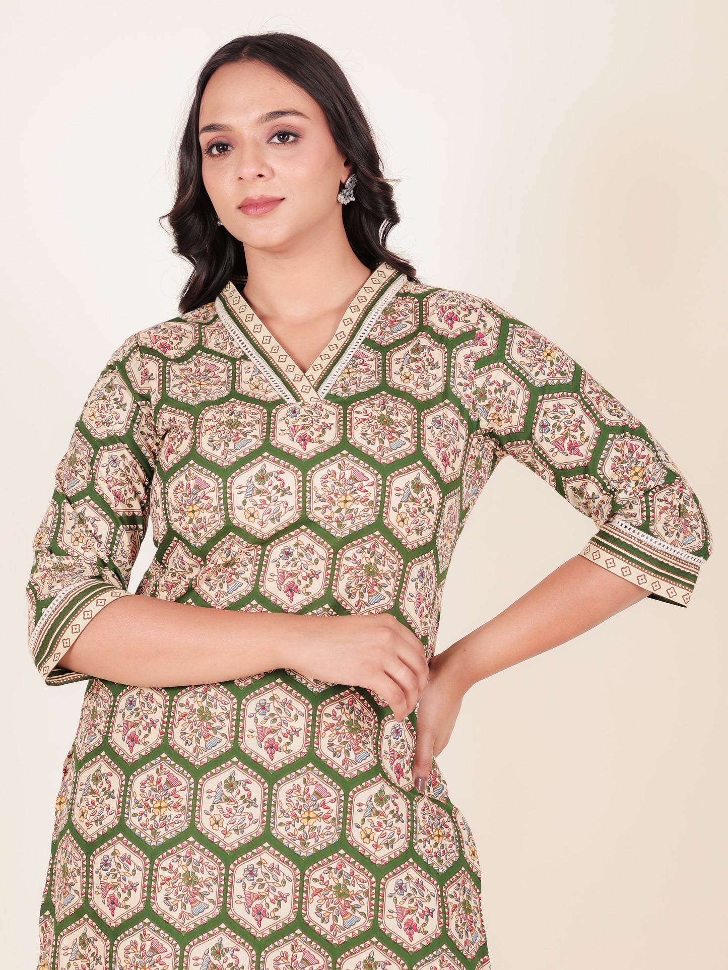 Soft Cotton Geometric Kurta