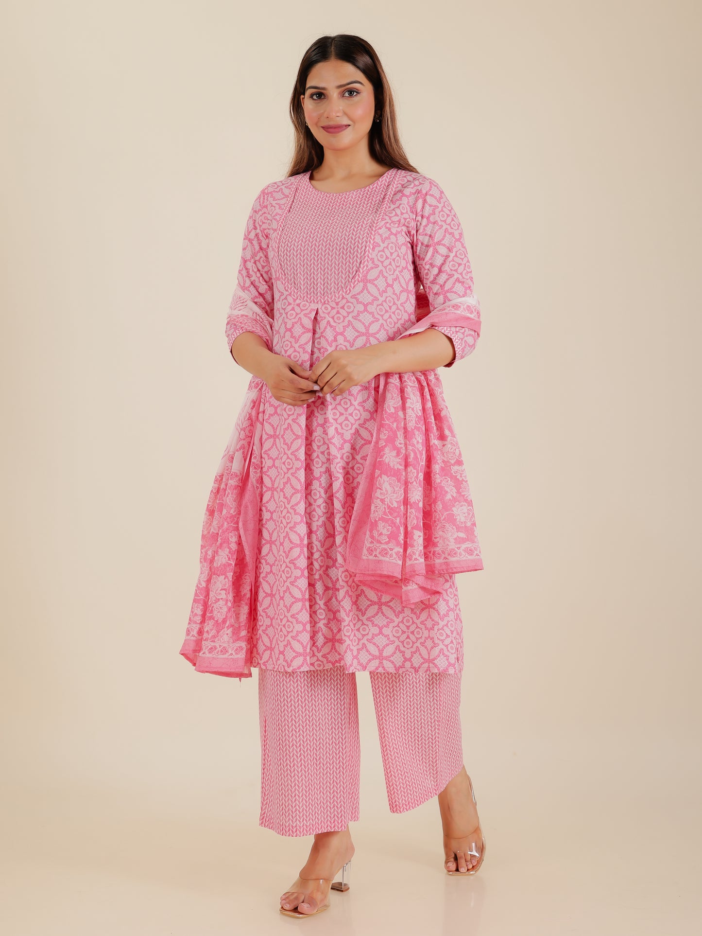 Soft Cotton Geometric Kurta