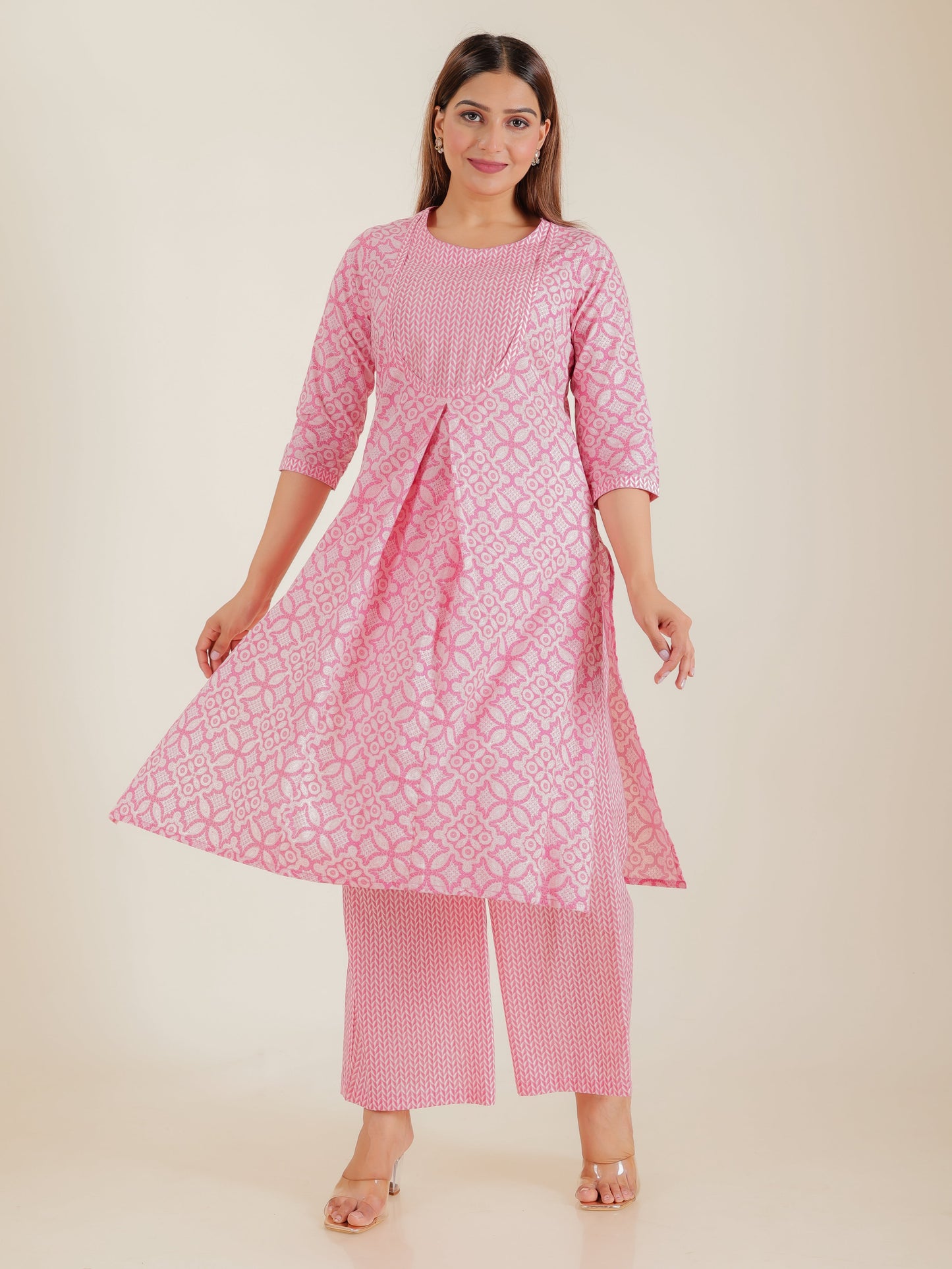 Soft Cotton Geometric Kurta