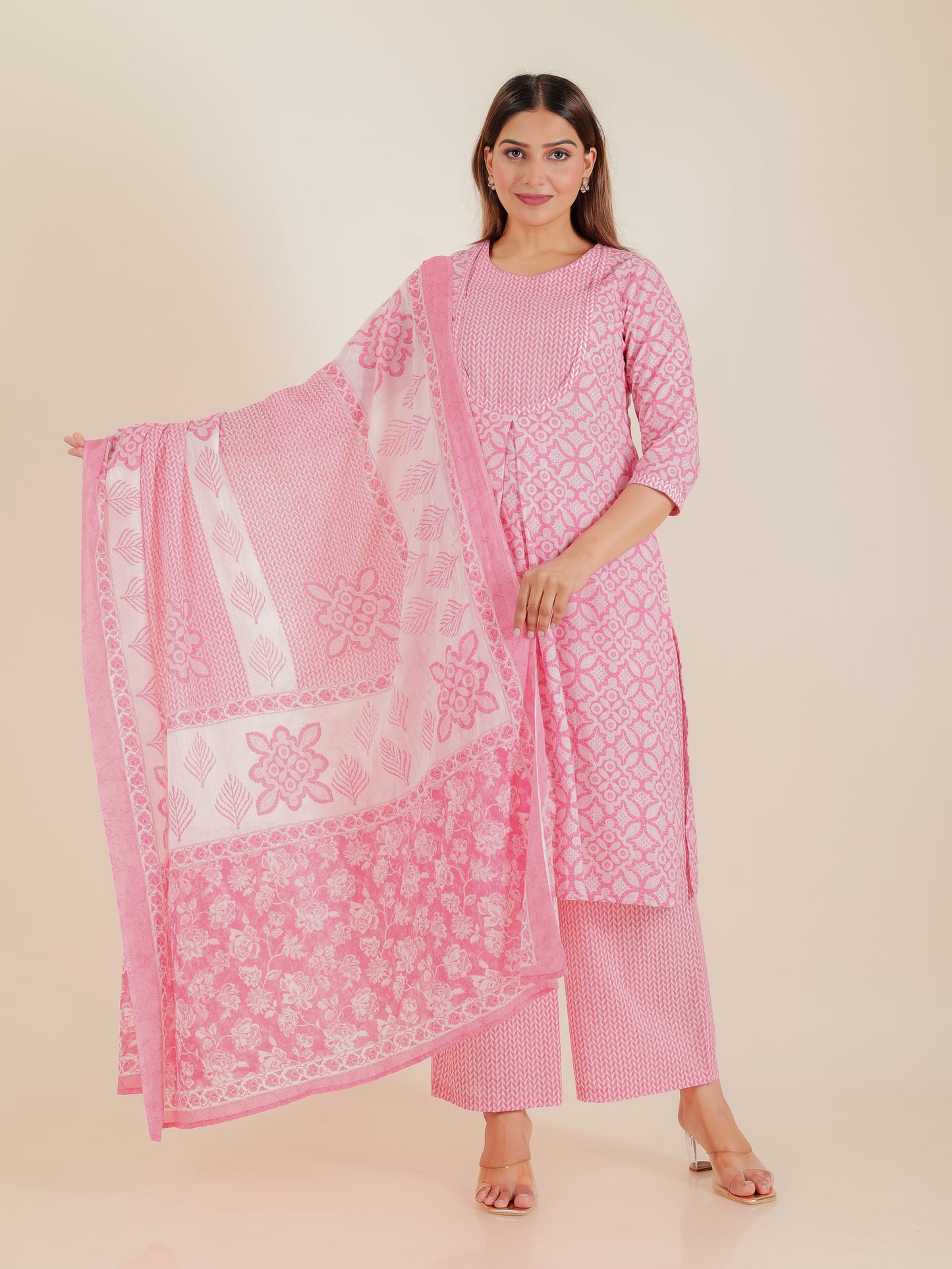 Soft Cotton Geometric Kurta