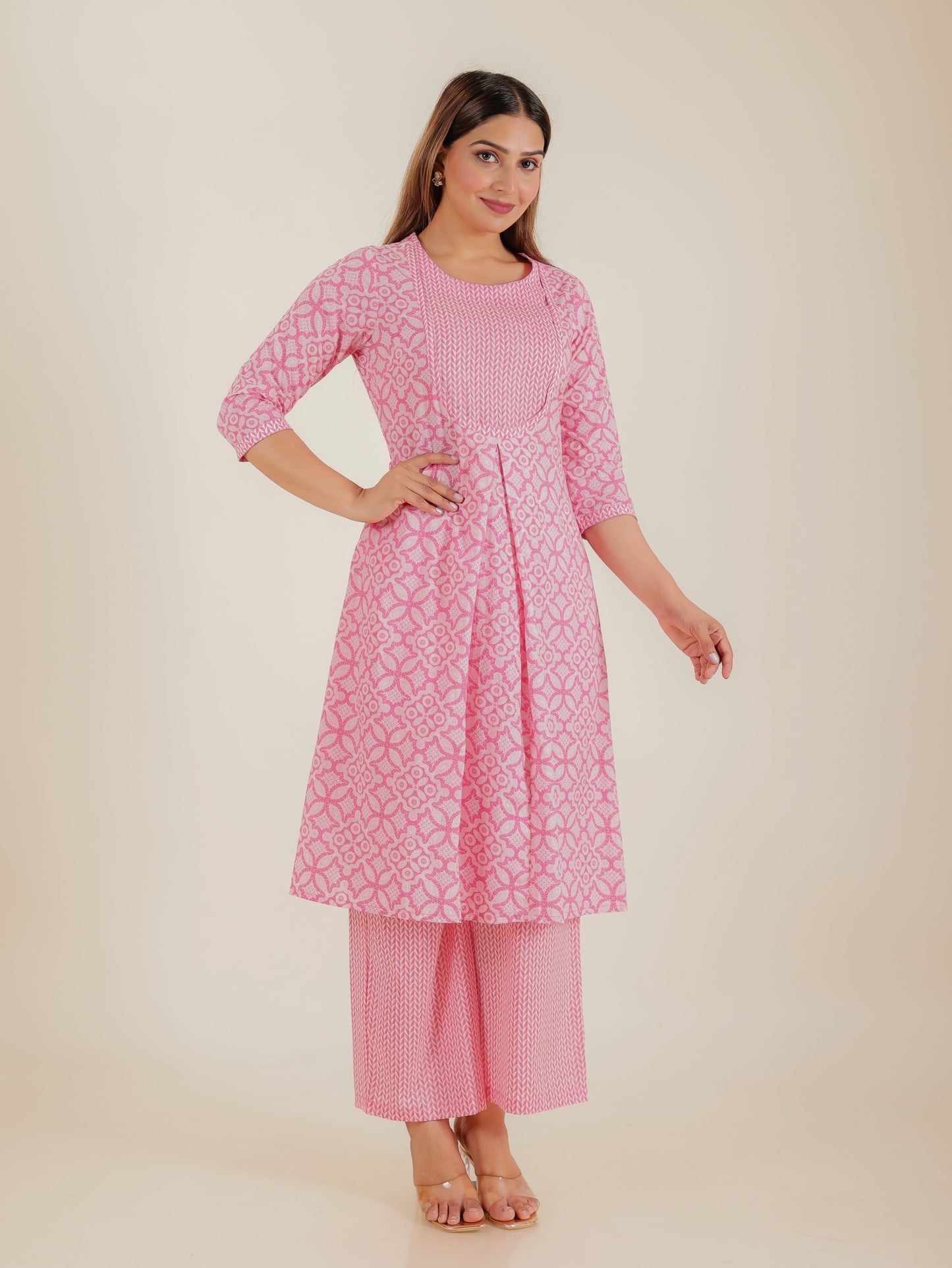 Soft Cotton Geometric Kurta