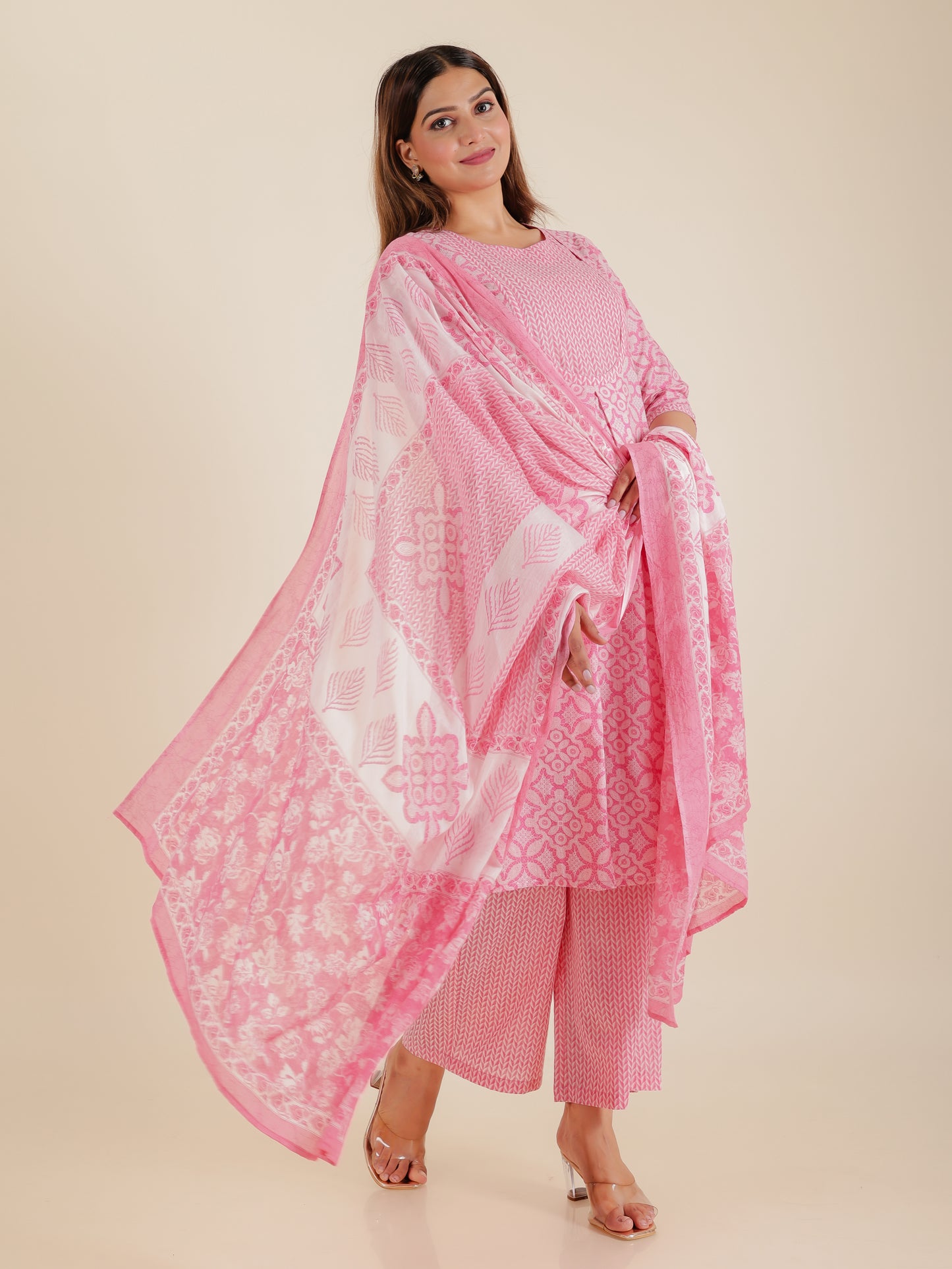 Soft Cotton Geometric Kurta