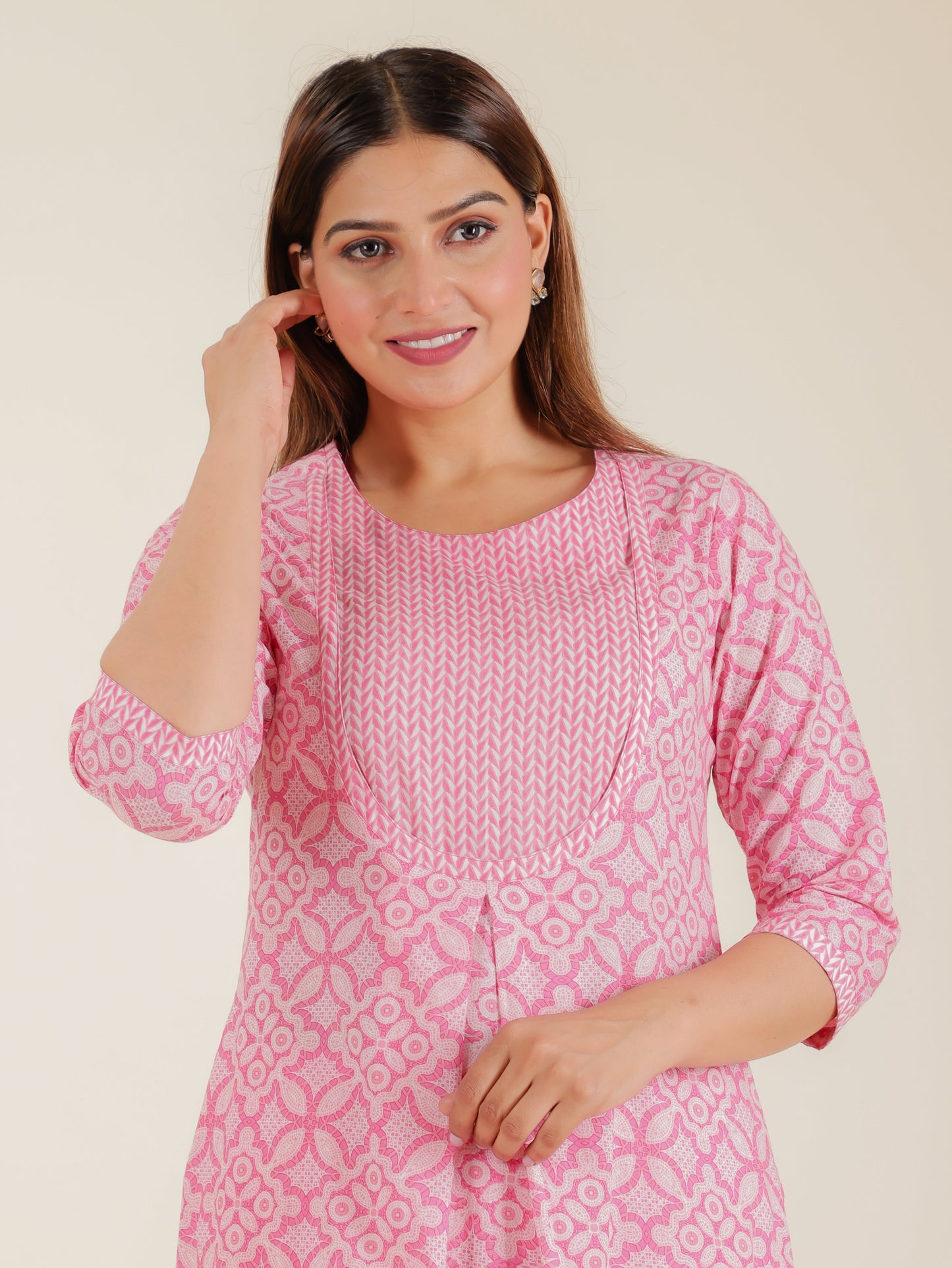 Soft Cotton Geometric Kurta