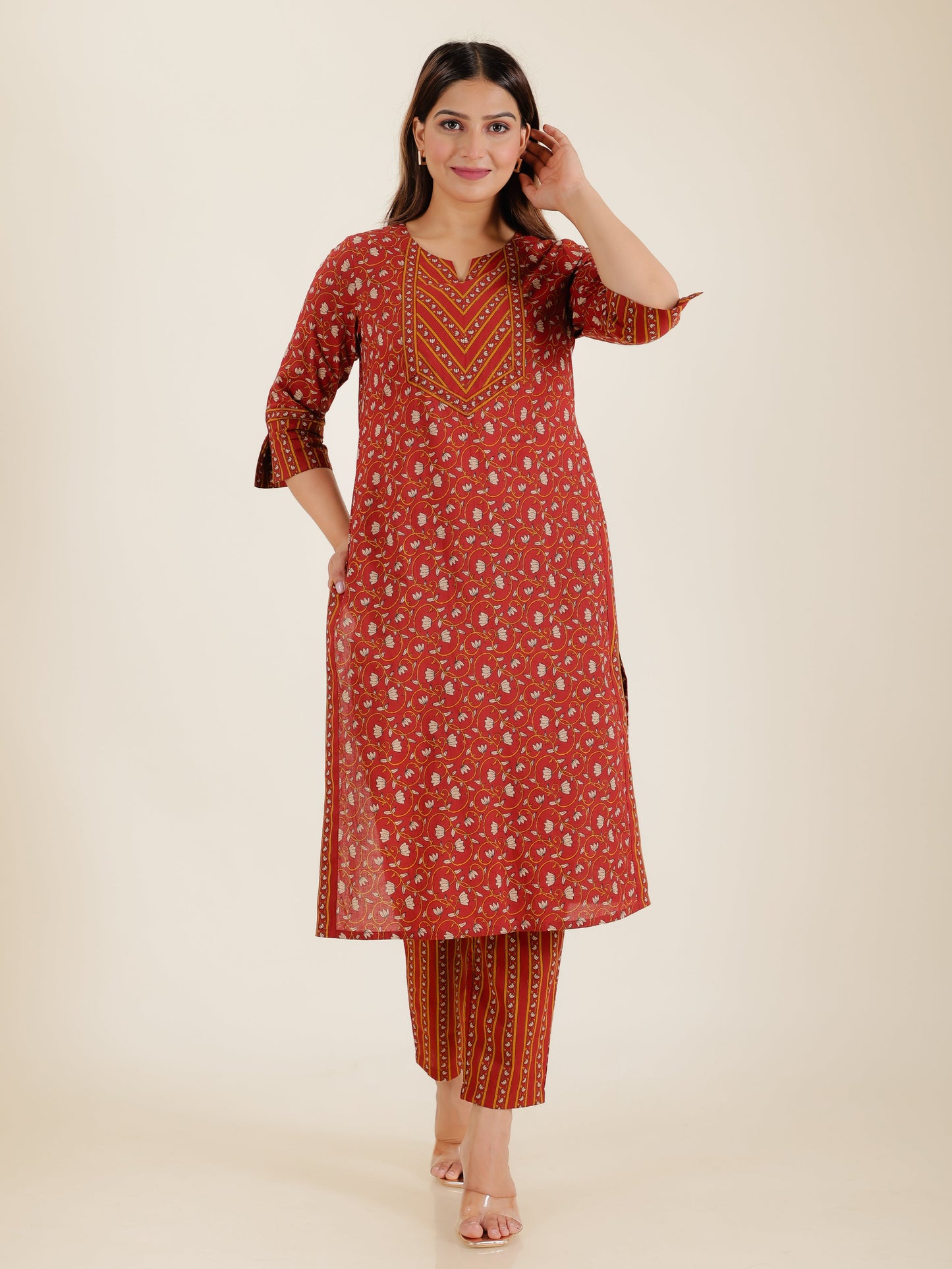 Soft Cotton Floral Kurta