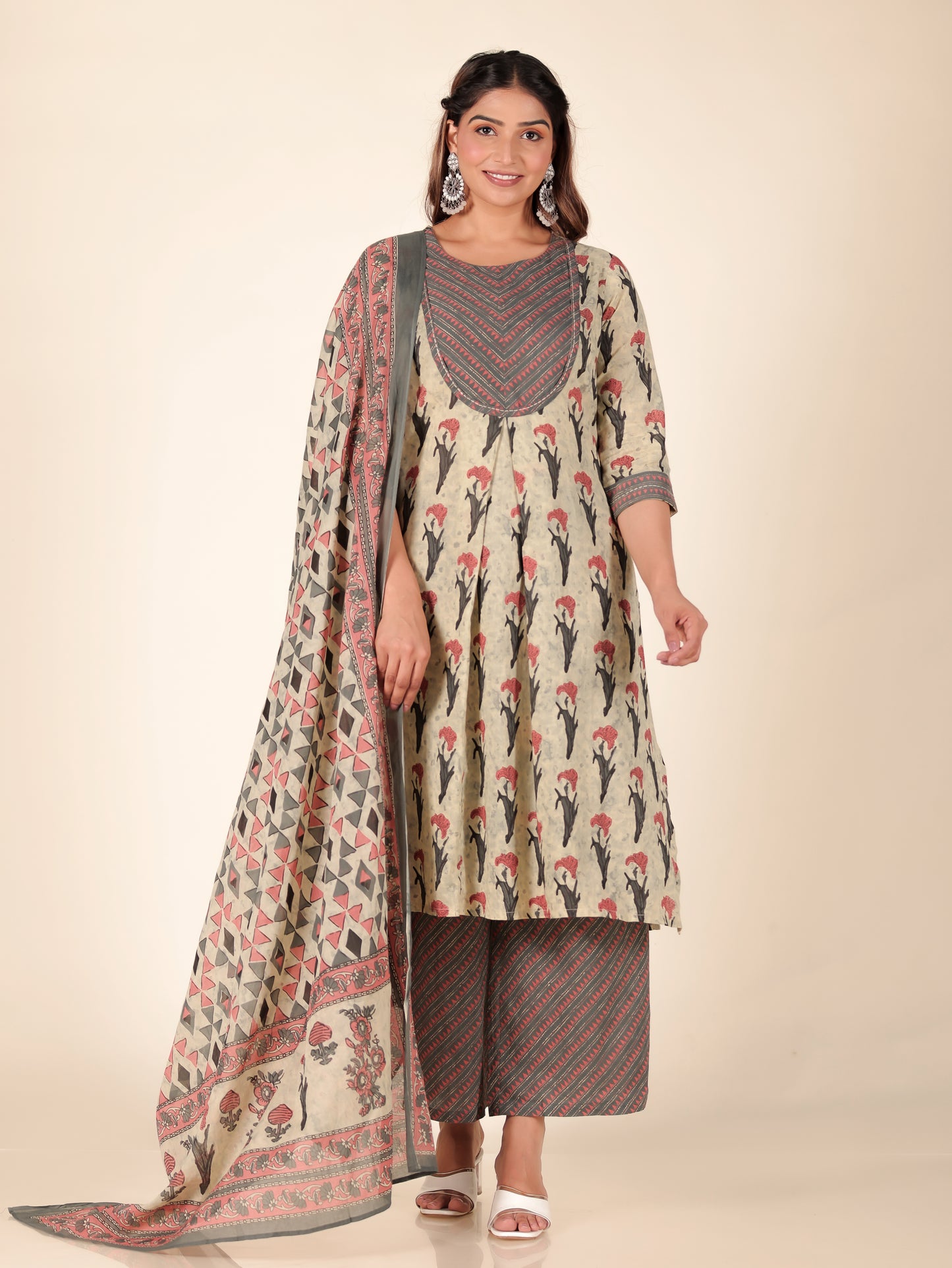 Voile Cotton Geometric Dupatta