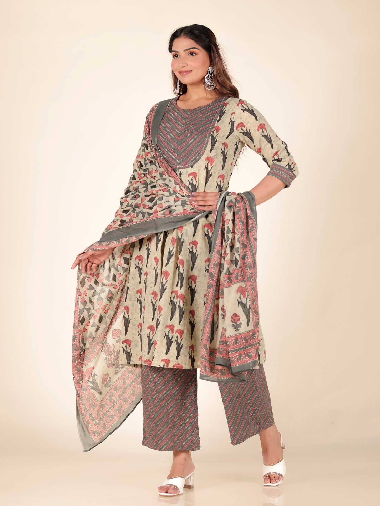 Voile Cotton Geometric Dupatta