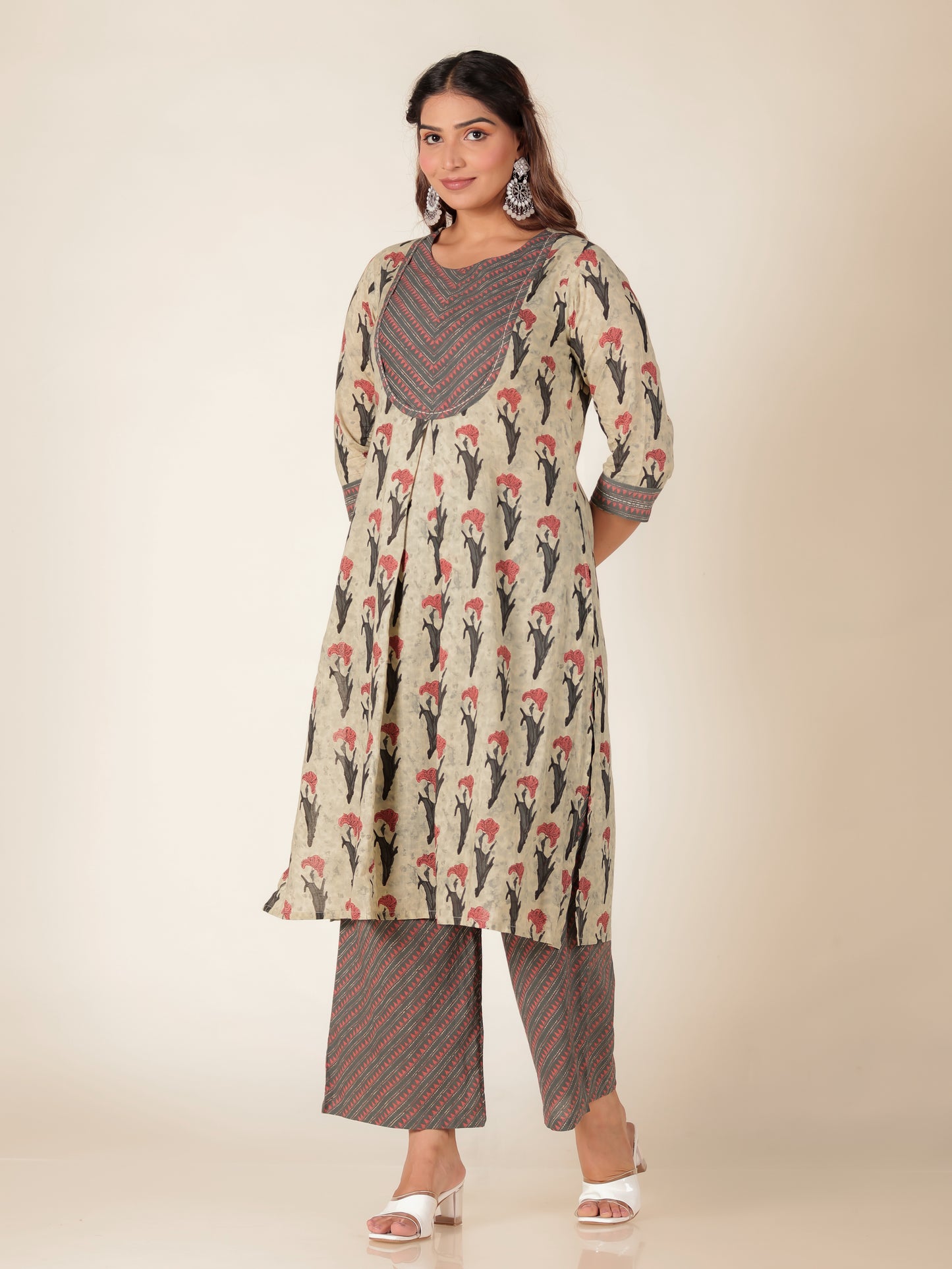 Soft Cotton Floral Kurta