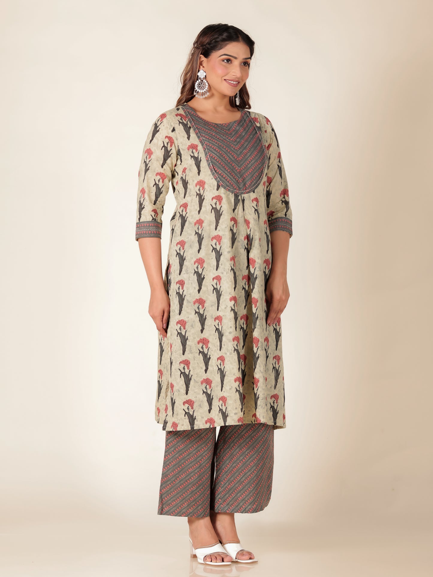 Soft Cotton Floral Kurta