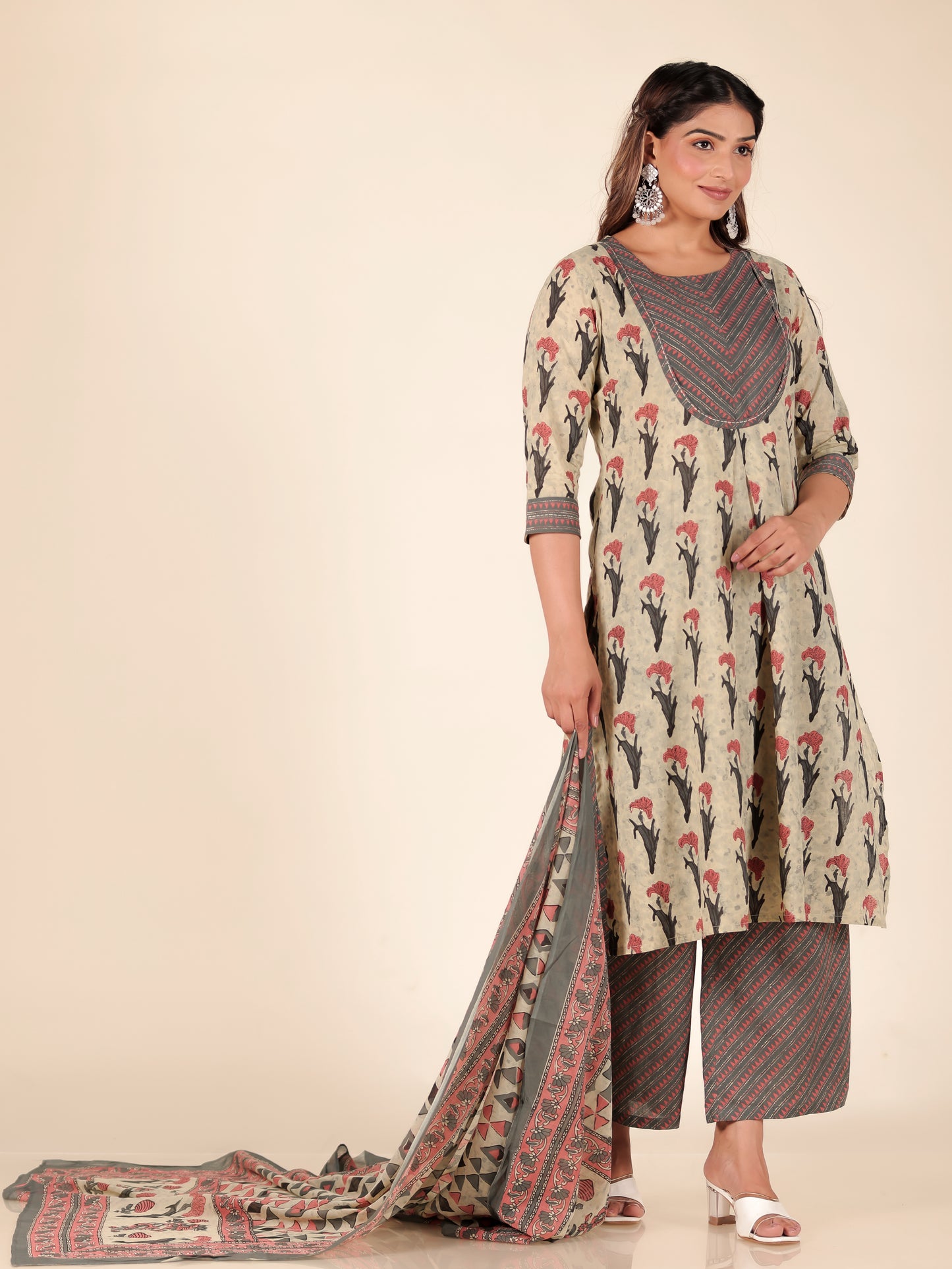 Soft Cotton Floral Kurta