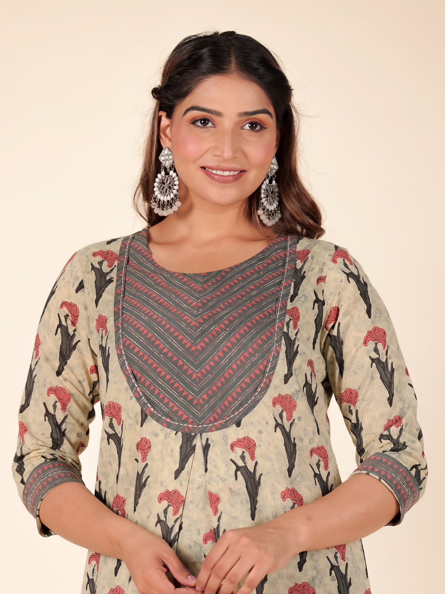 Soft Cotton Floral Kurta