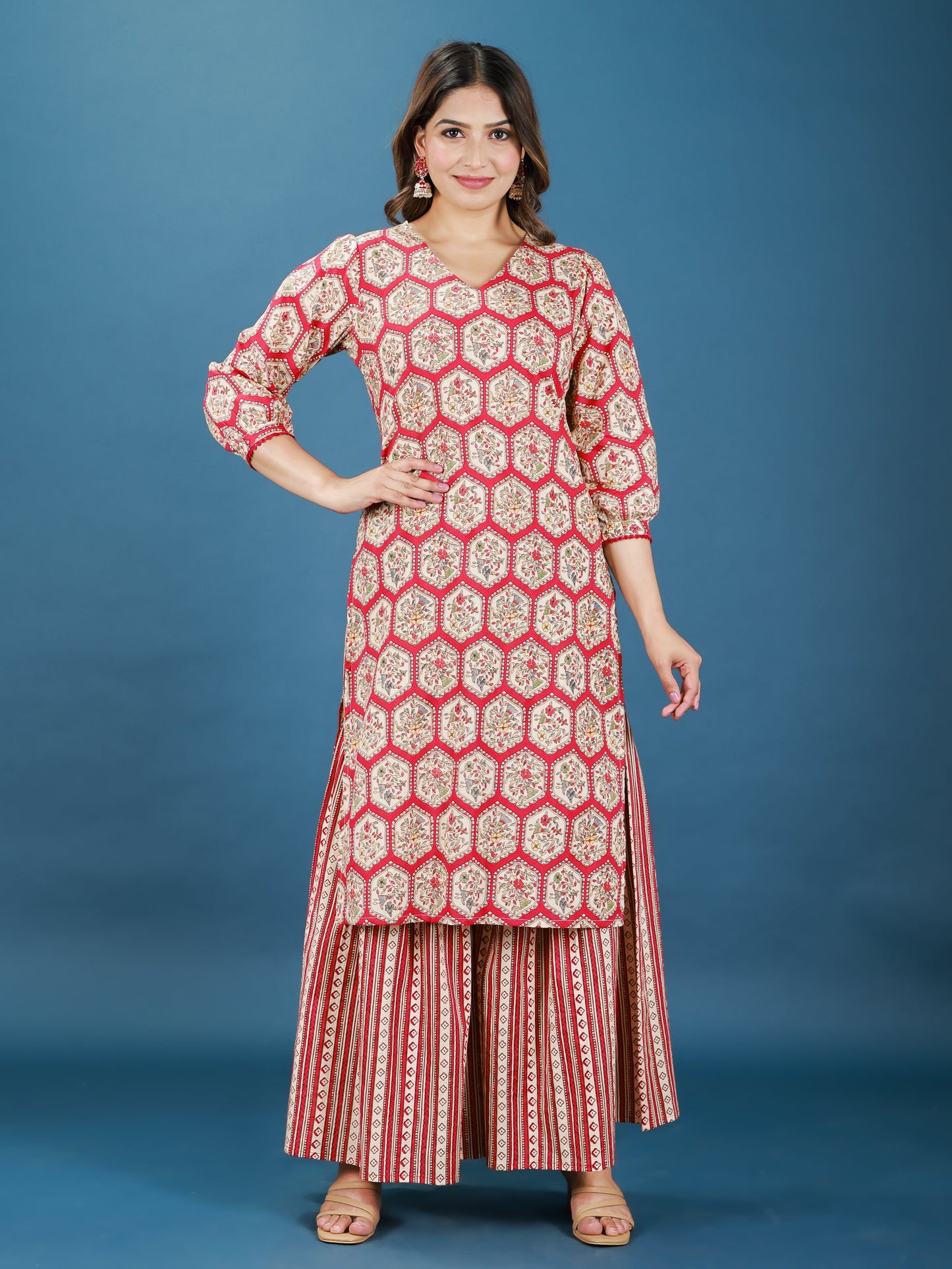 Soft Cotton Geometric Kurta