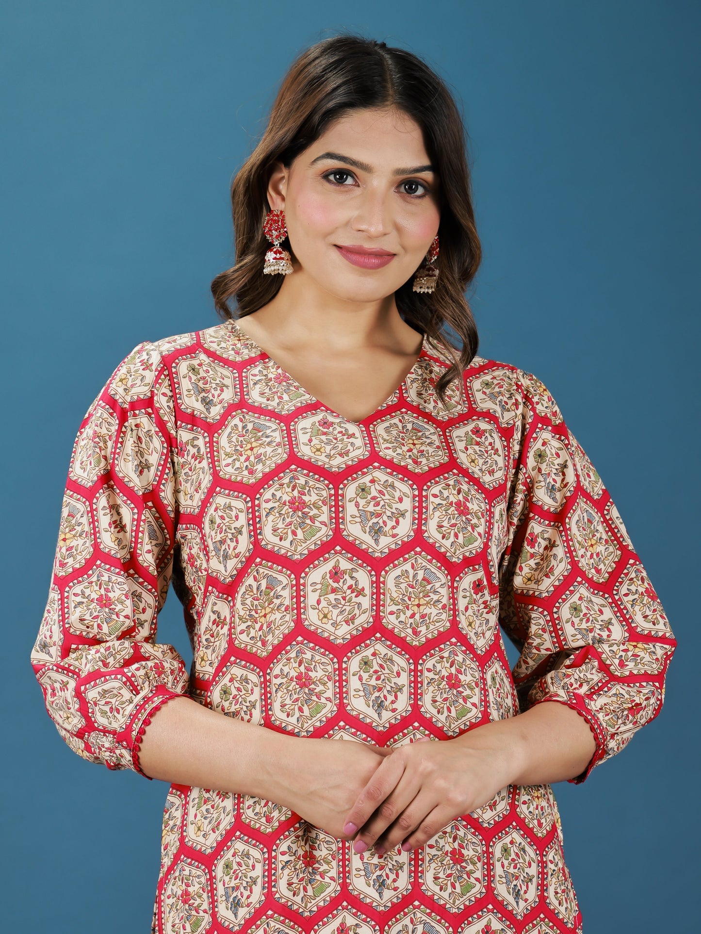 Soft Cotton Geometric Kurta