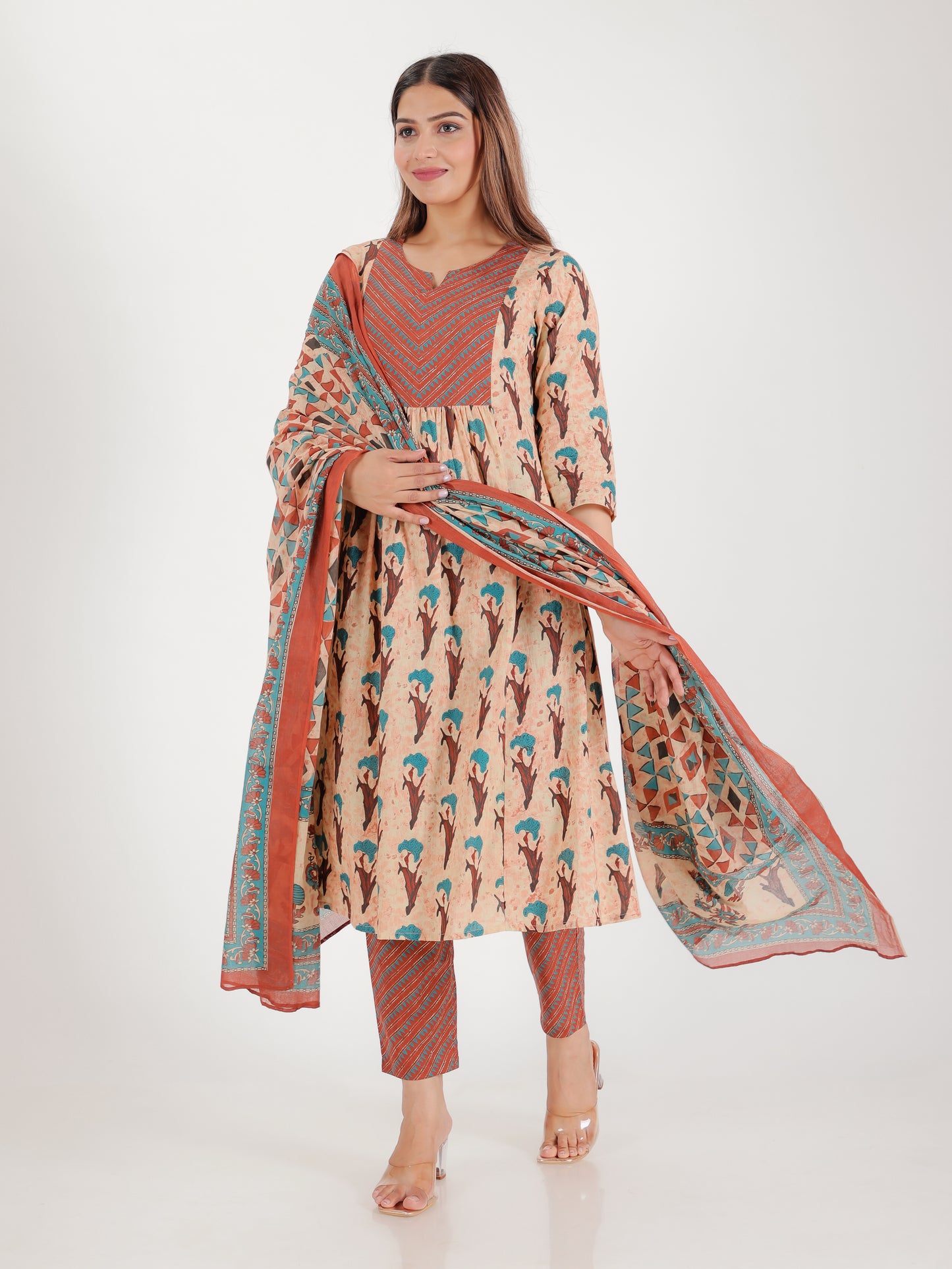 Soft Cotton Floral Kurta