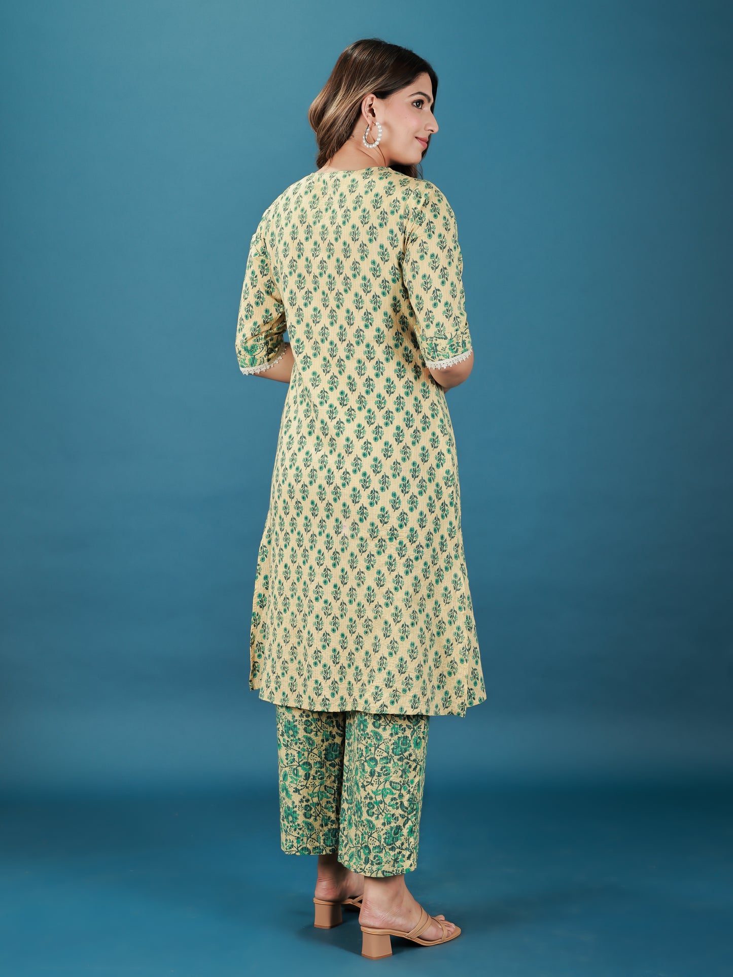 Kantha Cotton Floral Kurta