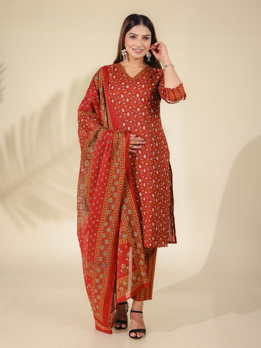 Voile Cotton Ajrakh Dupatta