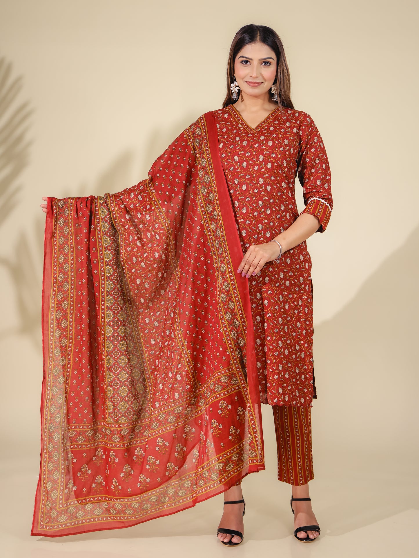 Voile Cotton Ajrakh Dupatta