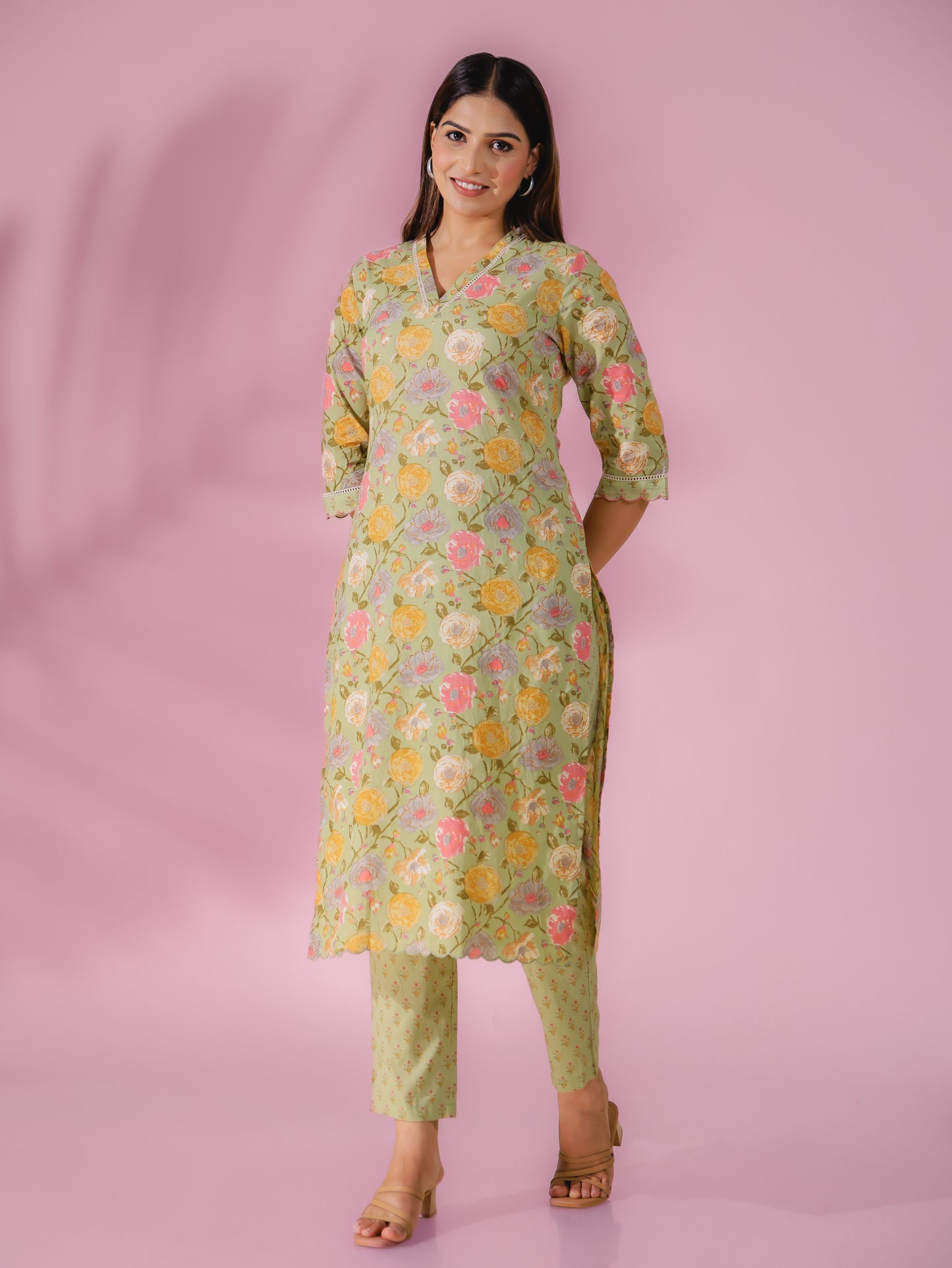 Soft Cotton Floral Kurta