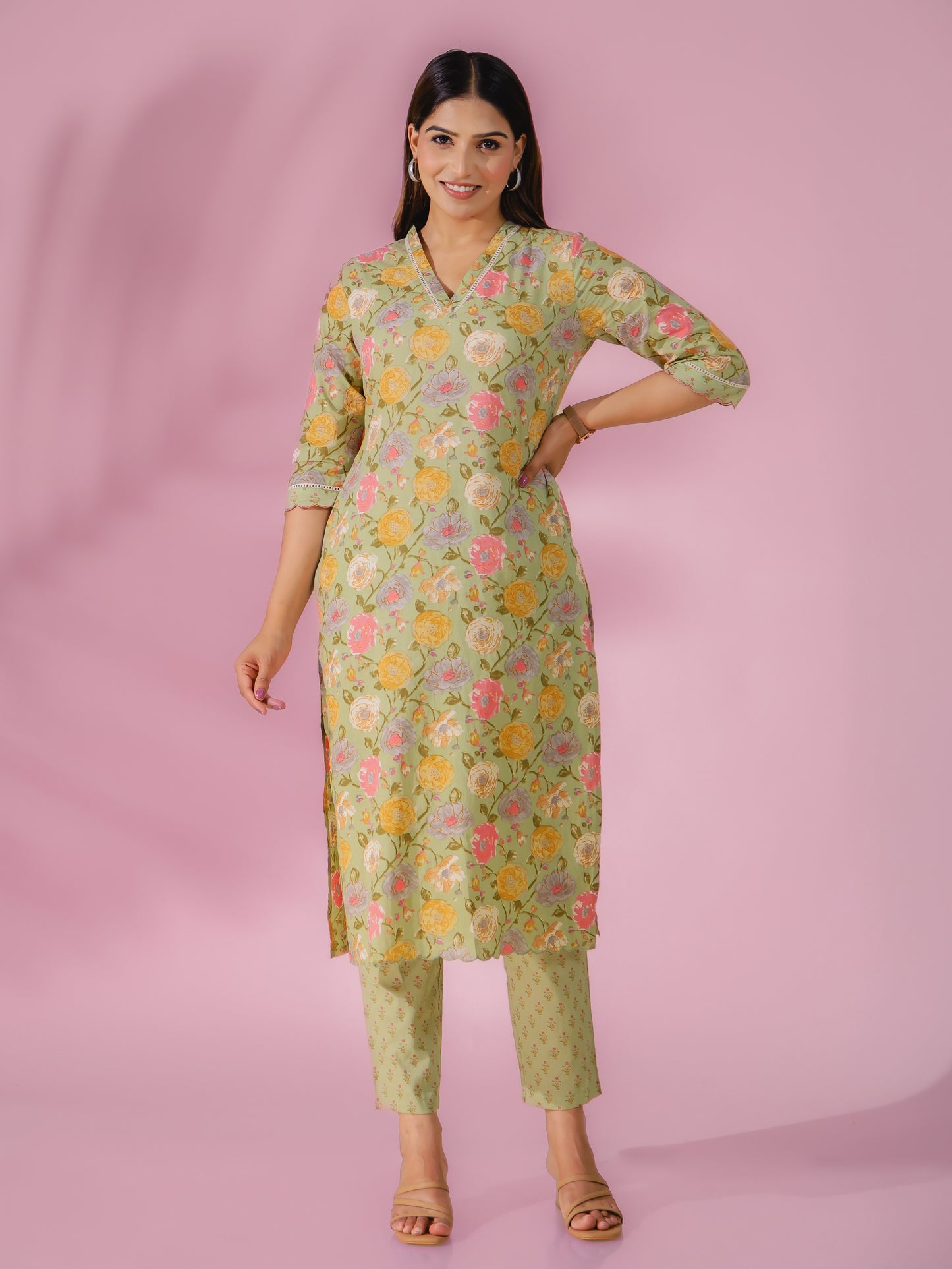 Soft Cotton Floral Kurta