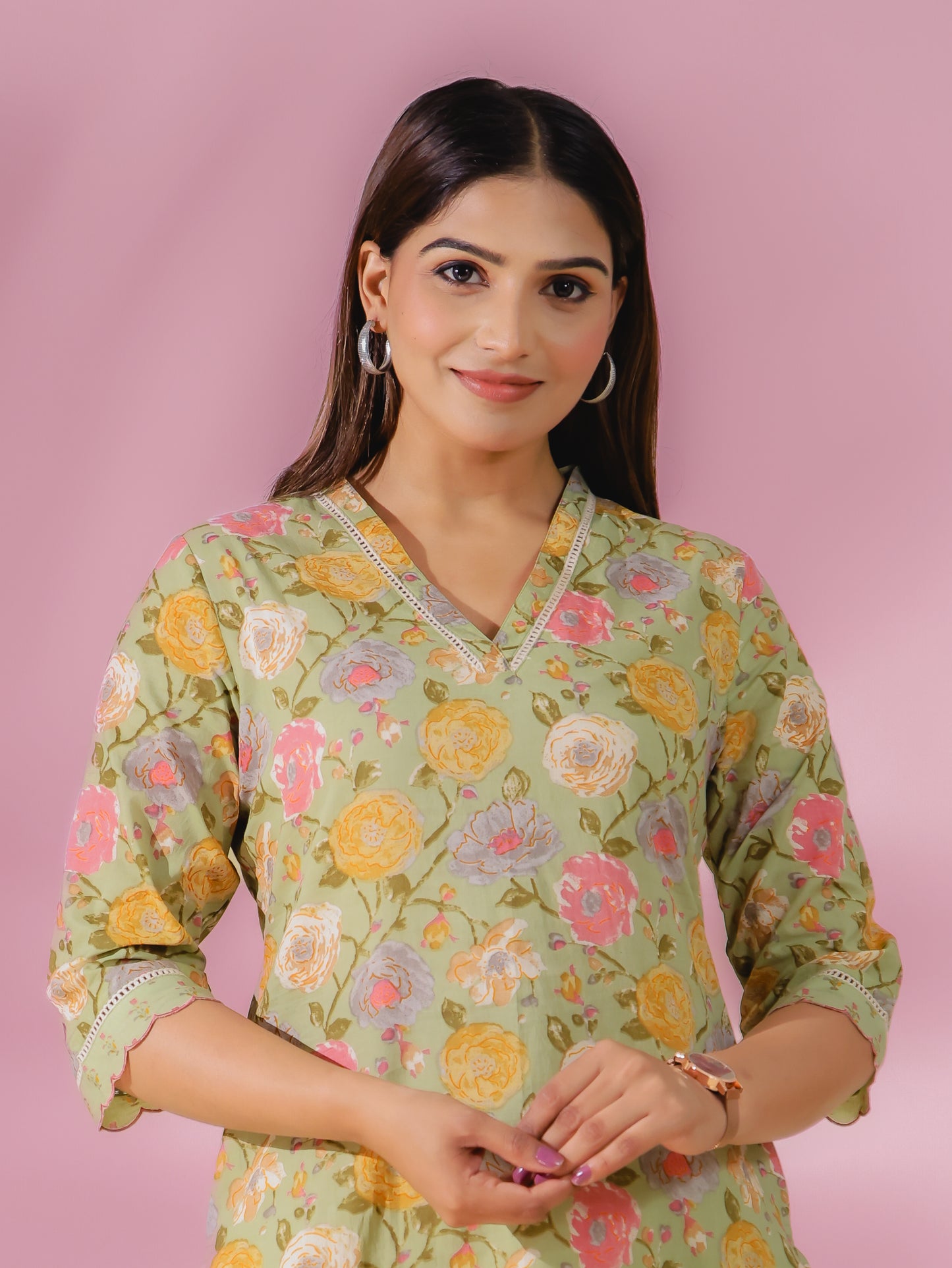 Soft Cotton Floral Kurta