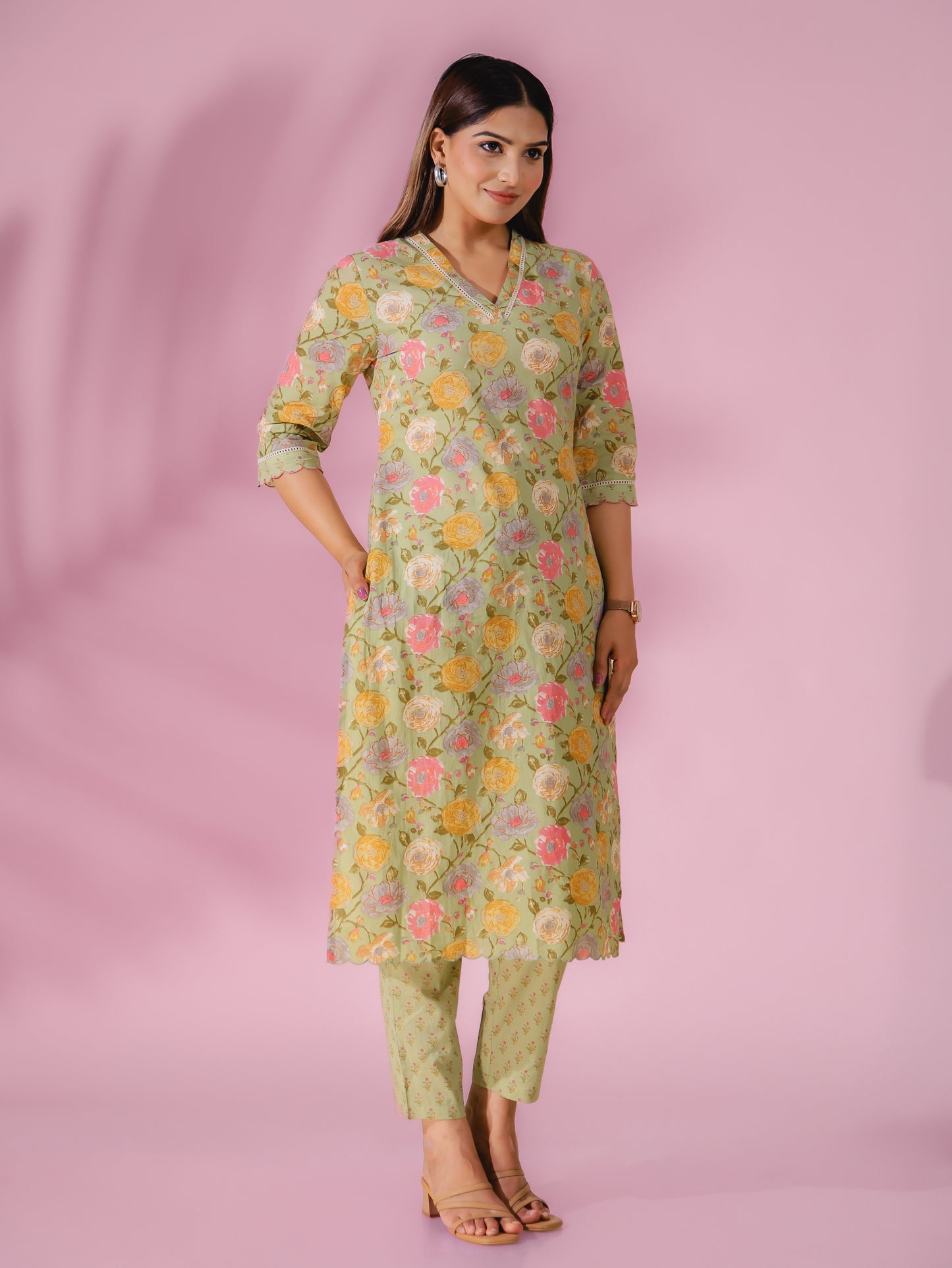 Soft Cotton Floral Kurta