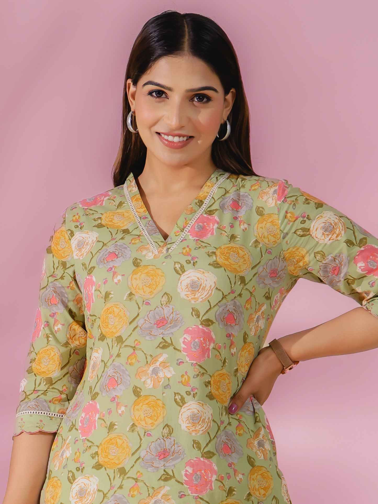 Soft Cotton Floral Kurta