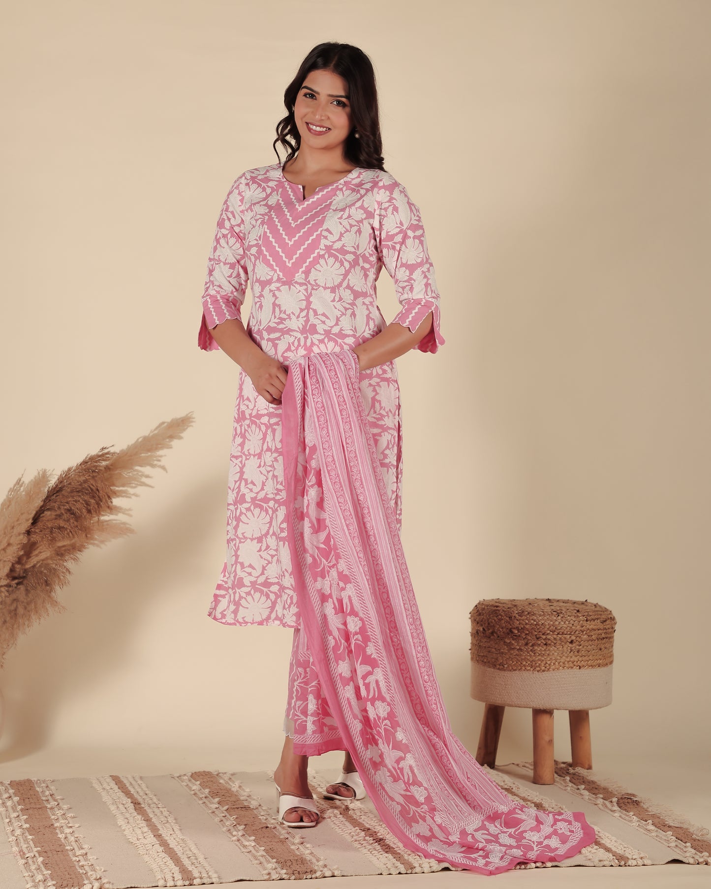 Soft Cotton Floral Kurta