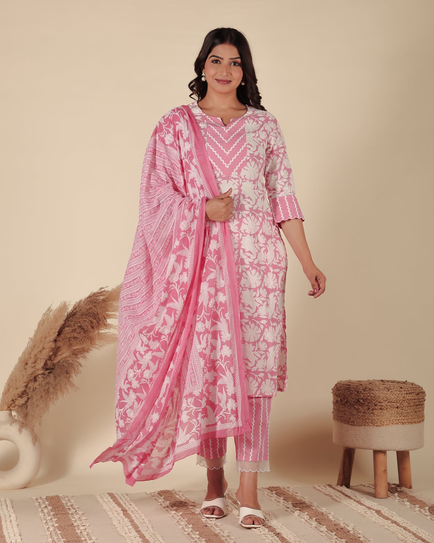 Soft Cotton Floral Kurta