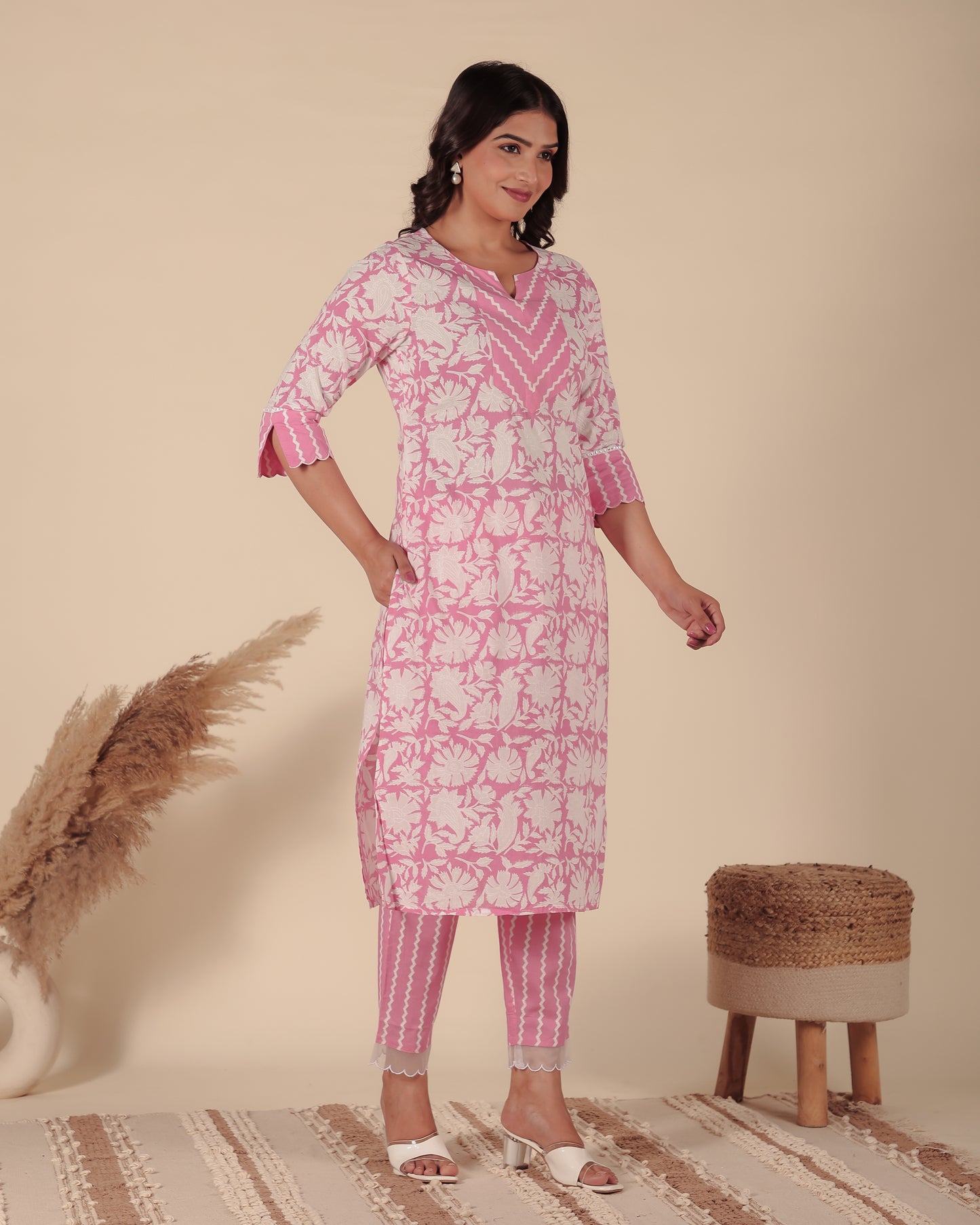 Soft Cotton Floral Kurta