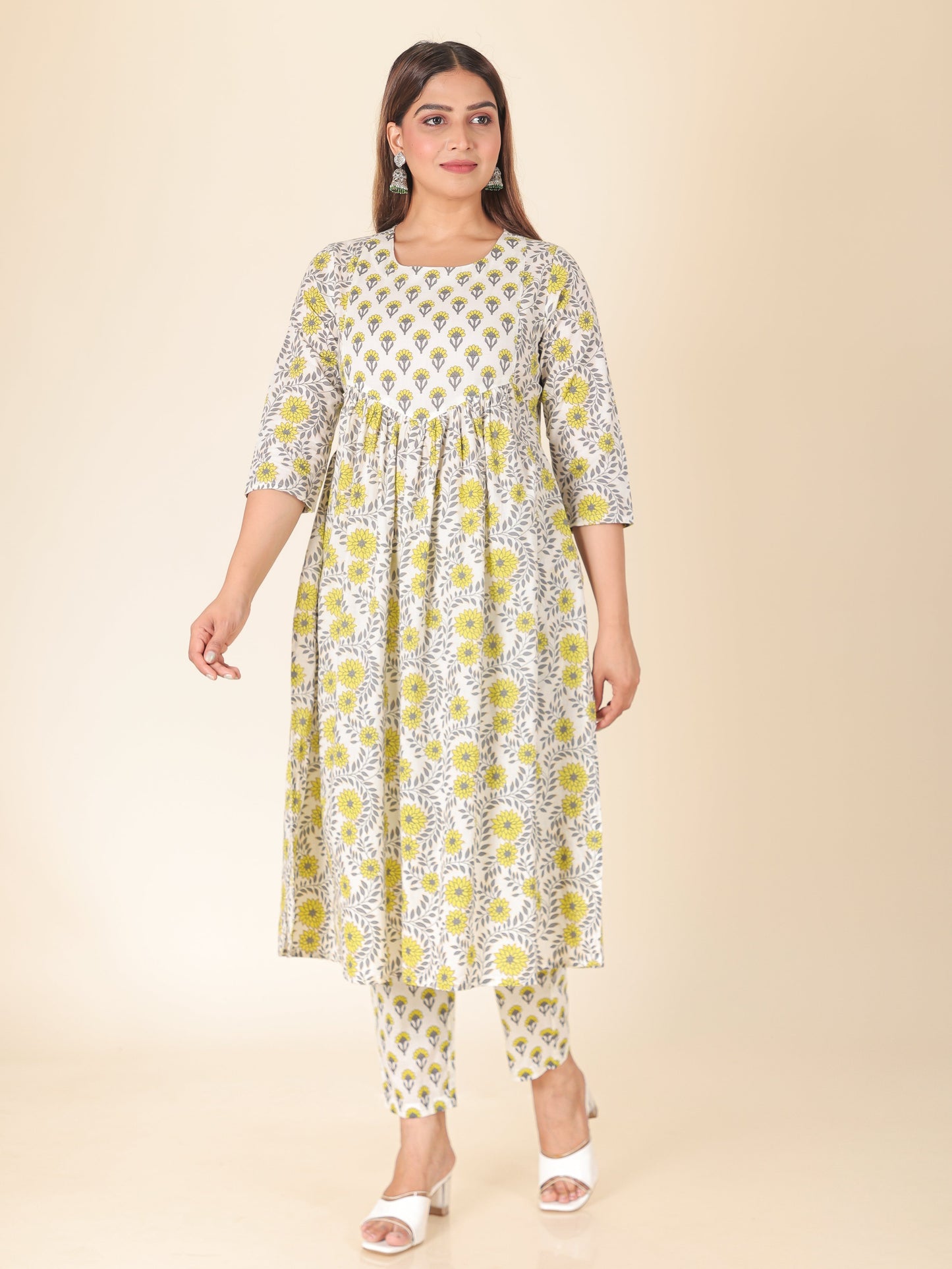 Soft Cotton Floral Kurta