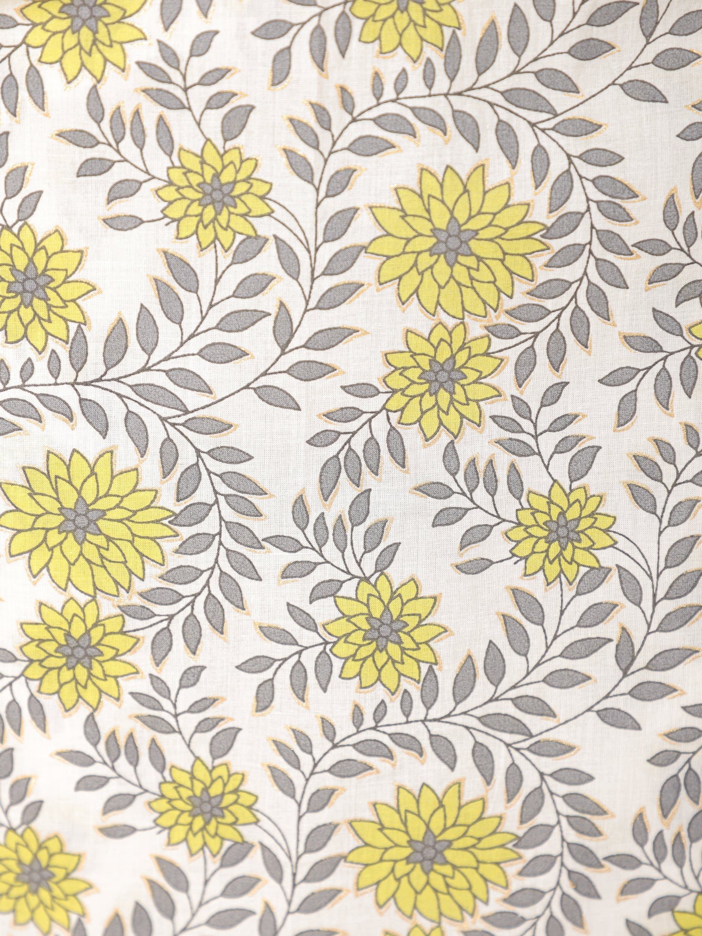 Soft Cotton Floral A-line Yellow Kurta