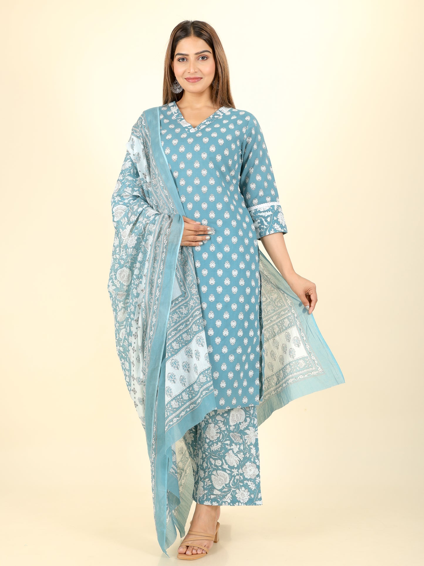 Soft Cotton Floral Kurta