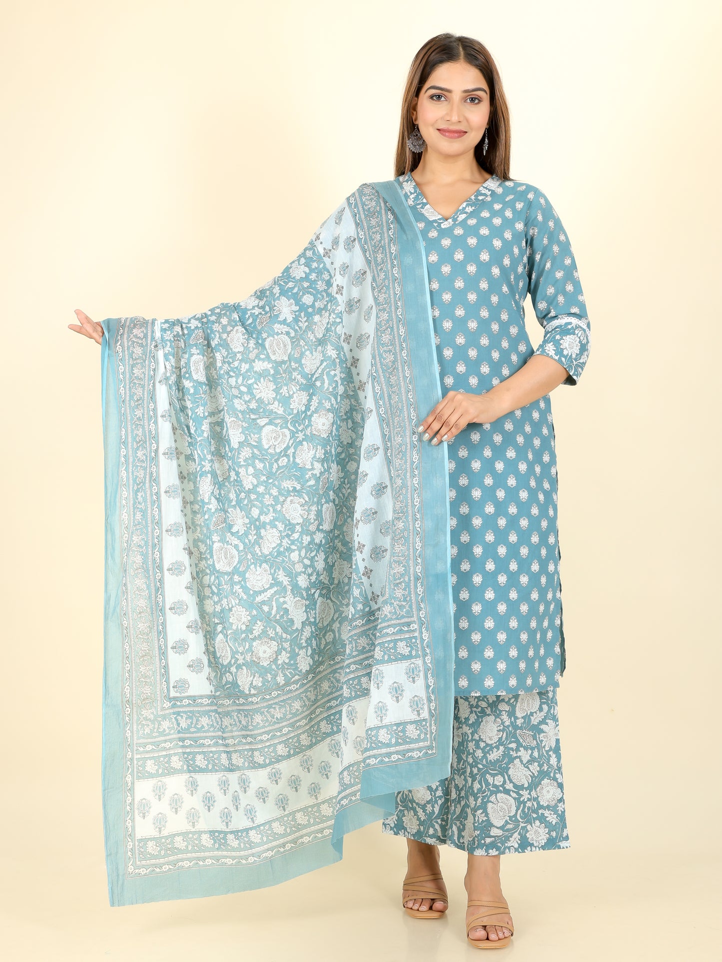 Soft Cotton Floral Kurta