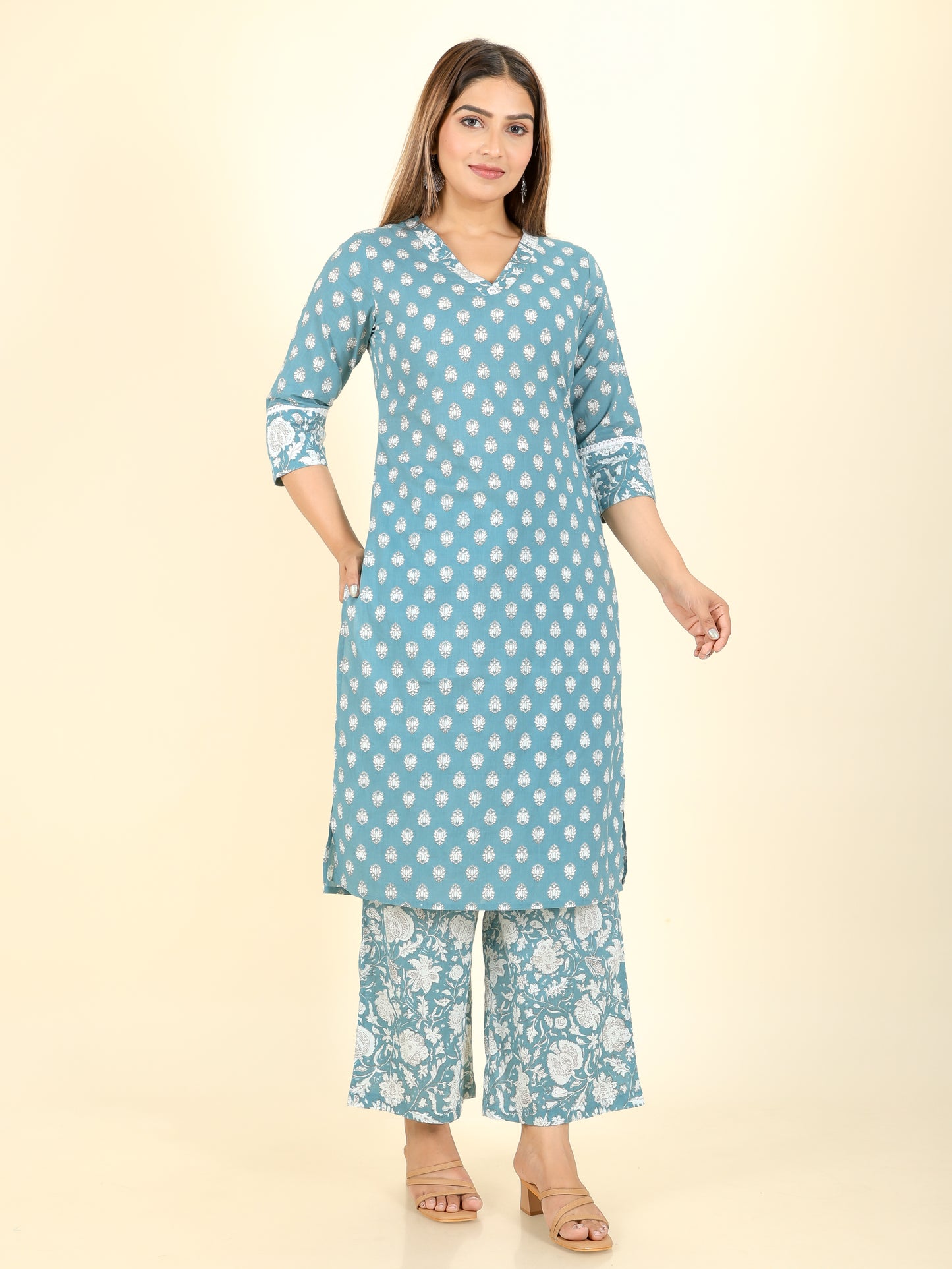 Soft Cotton Floral Kurta