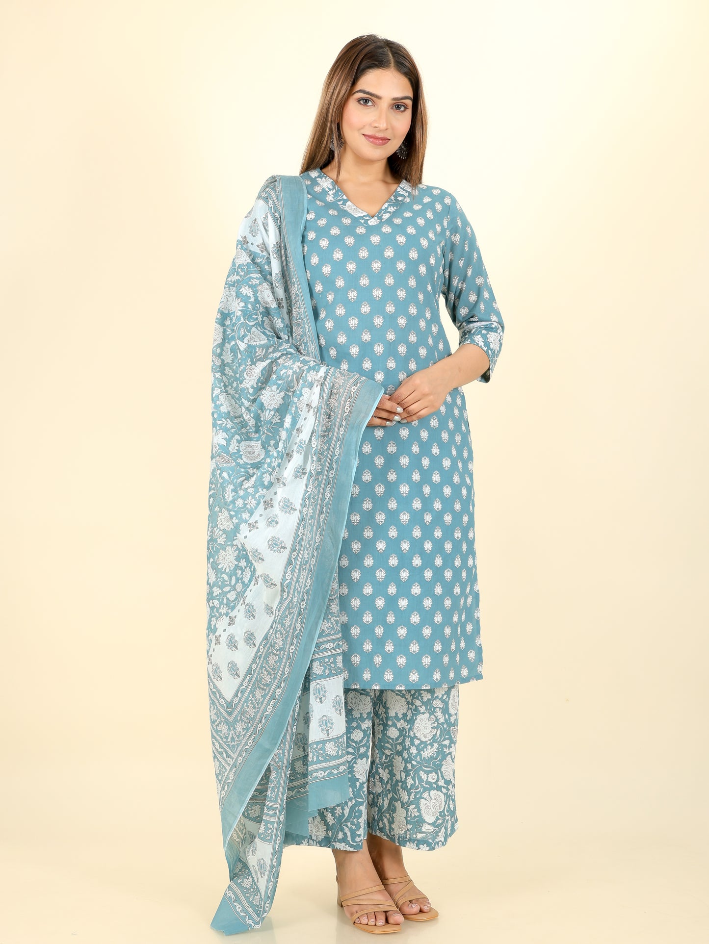 Soft Cotton Floral Kurta