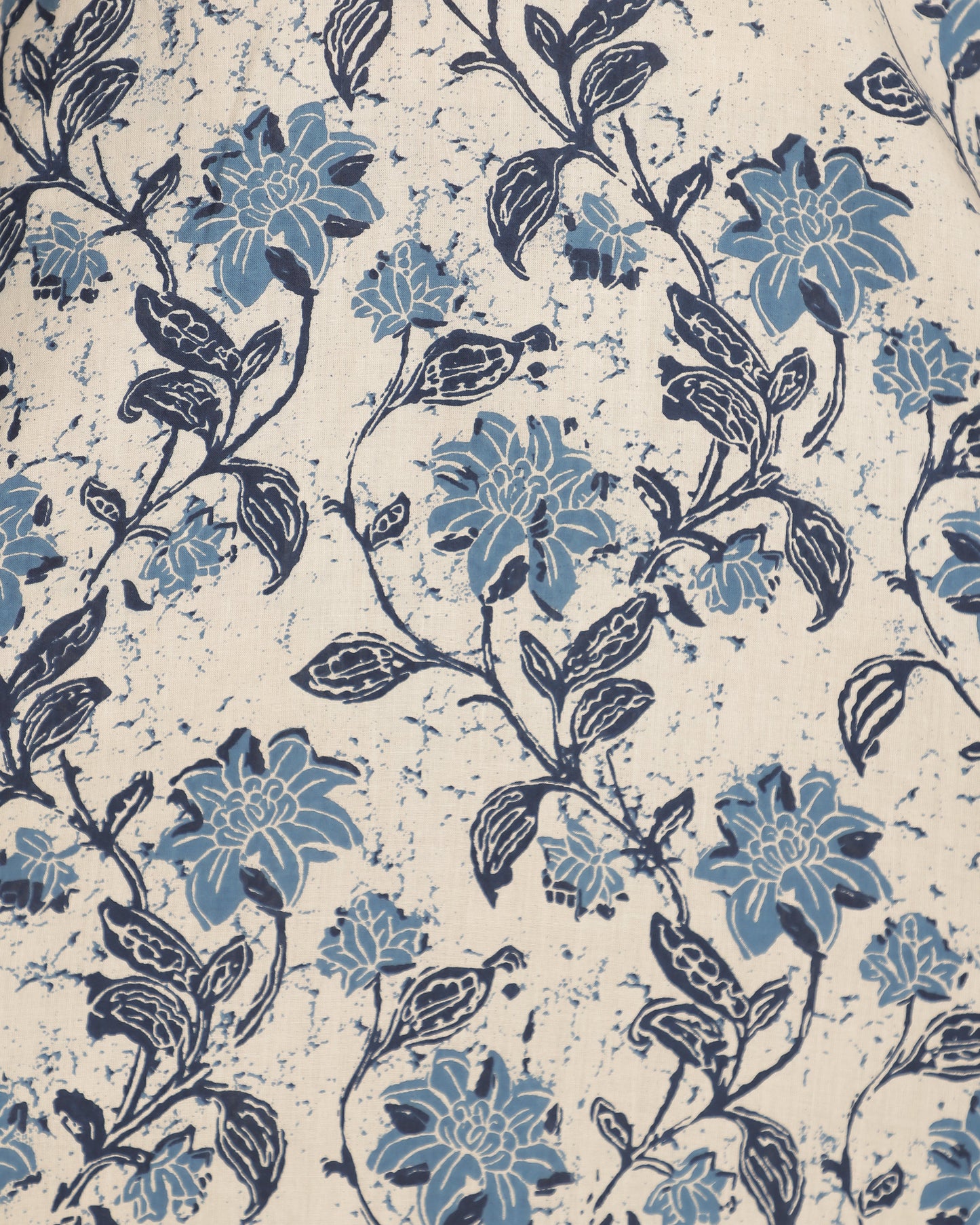 Soft Cotton Floral Straight Blue Kurta