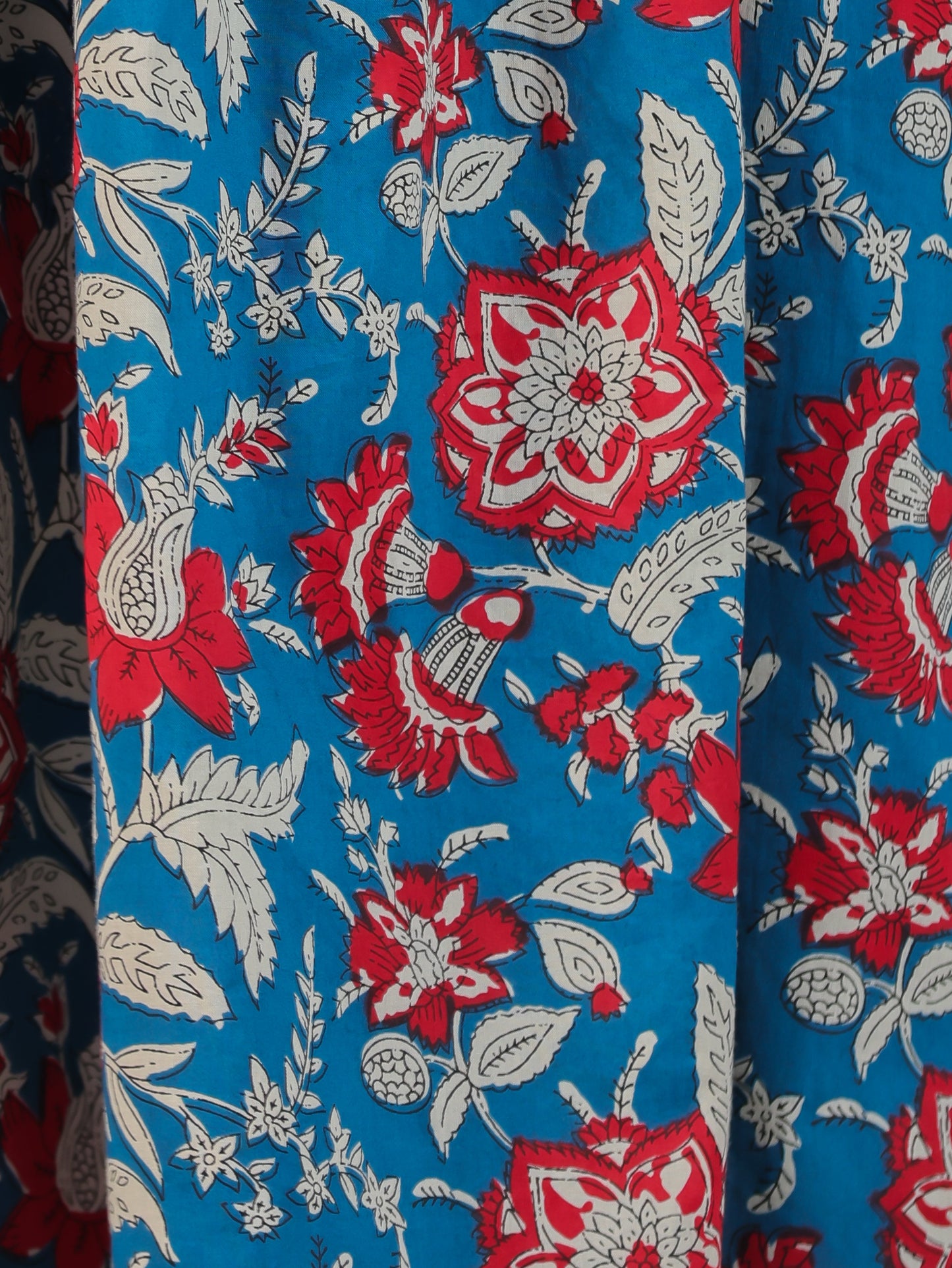 Embroidered Soft Cotton Floral Flared Teal Kurta