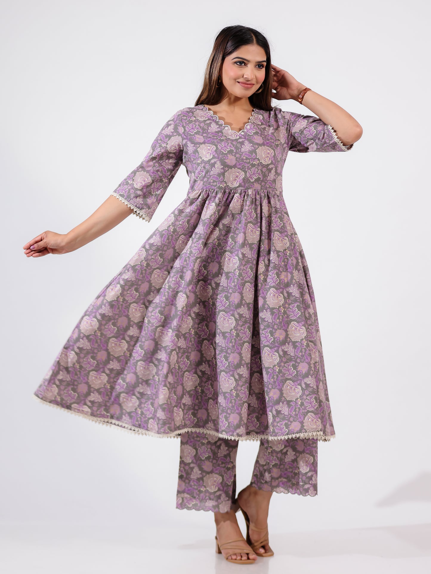 Soft Cotton Floral Kurta