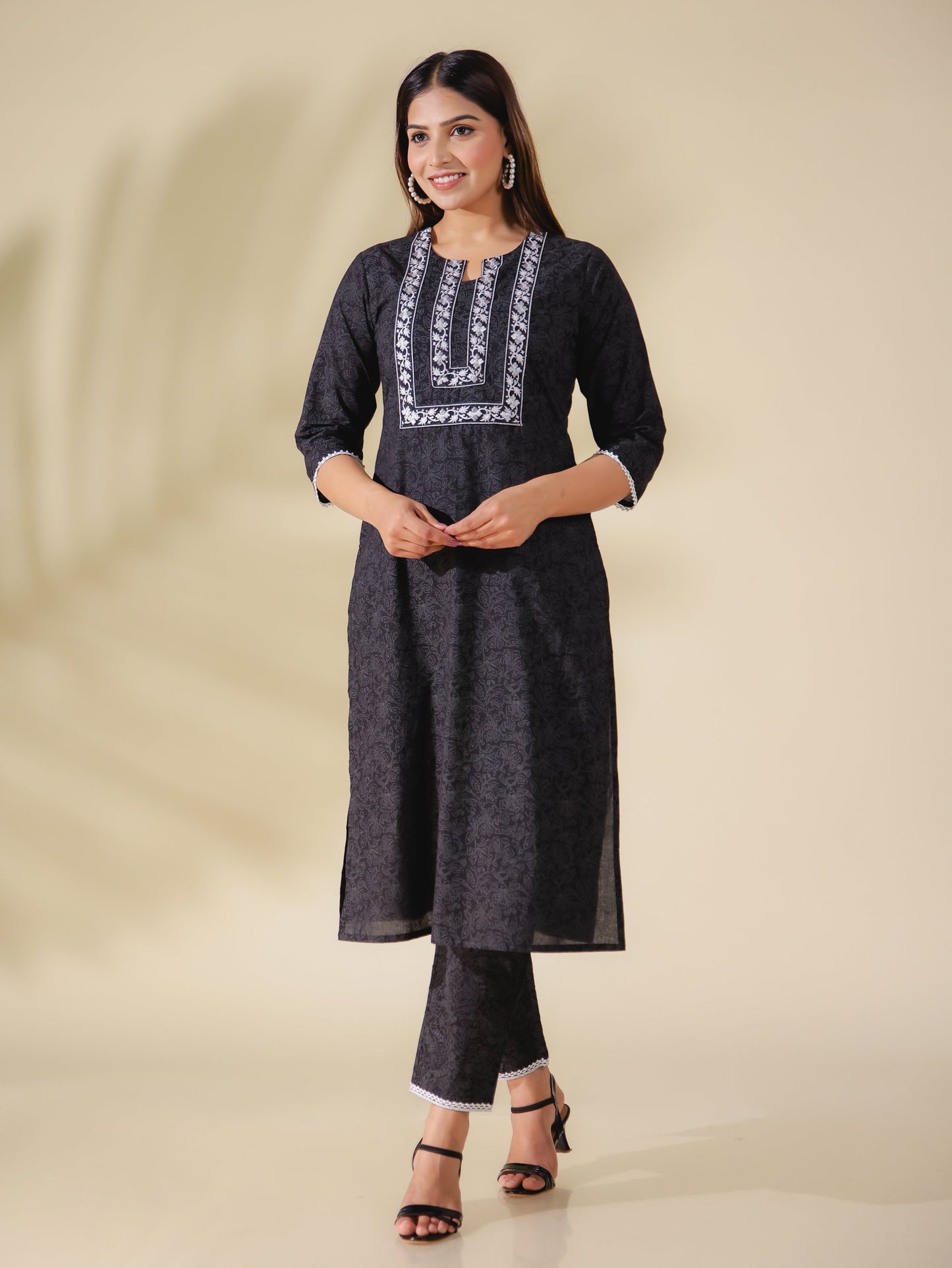 Soft Cotton Floral Kurta