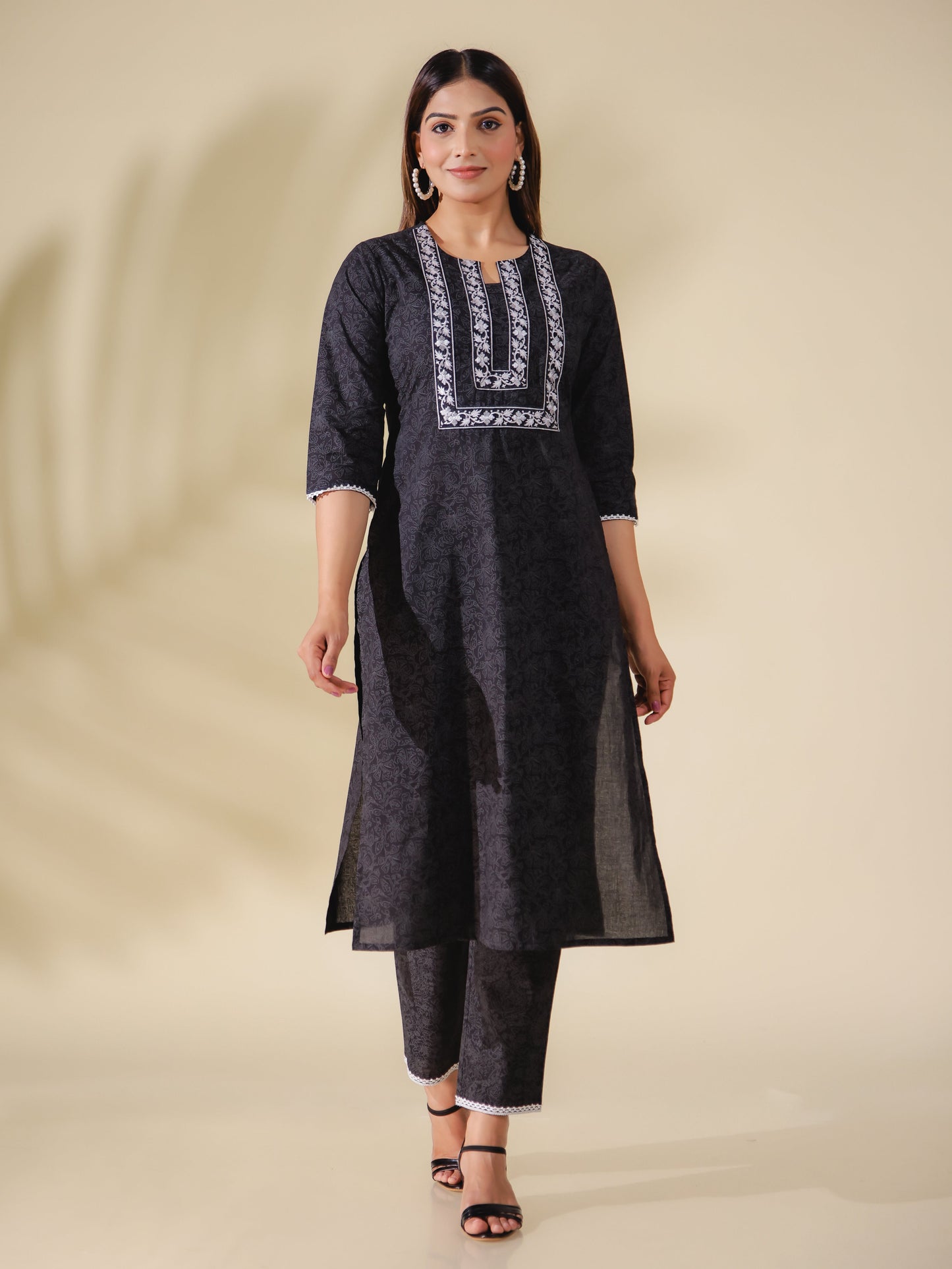 Soft Cotton Floral Kurta