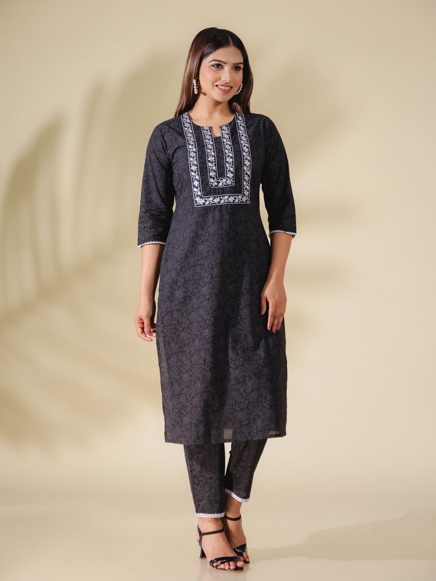 Soft Cotton Floral Kurta