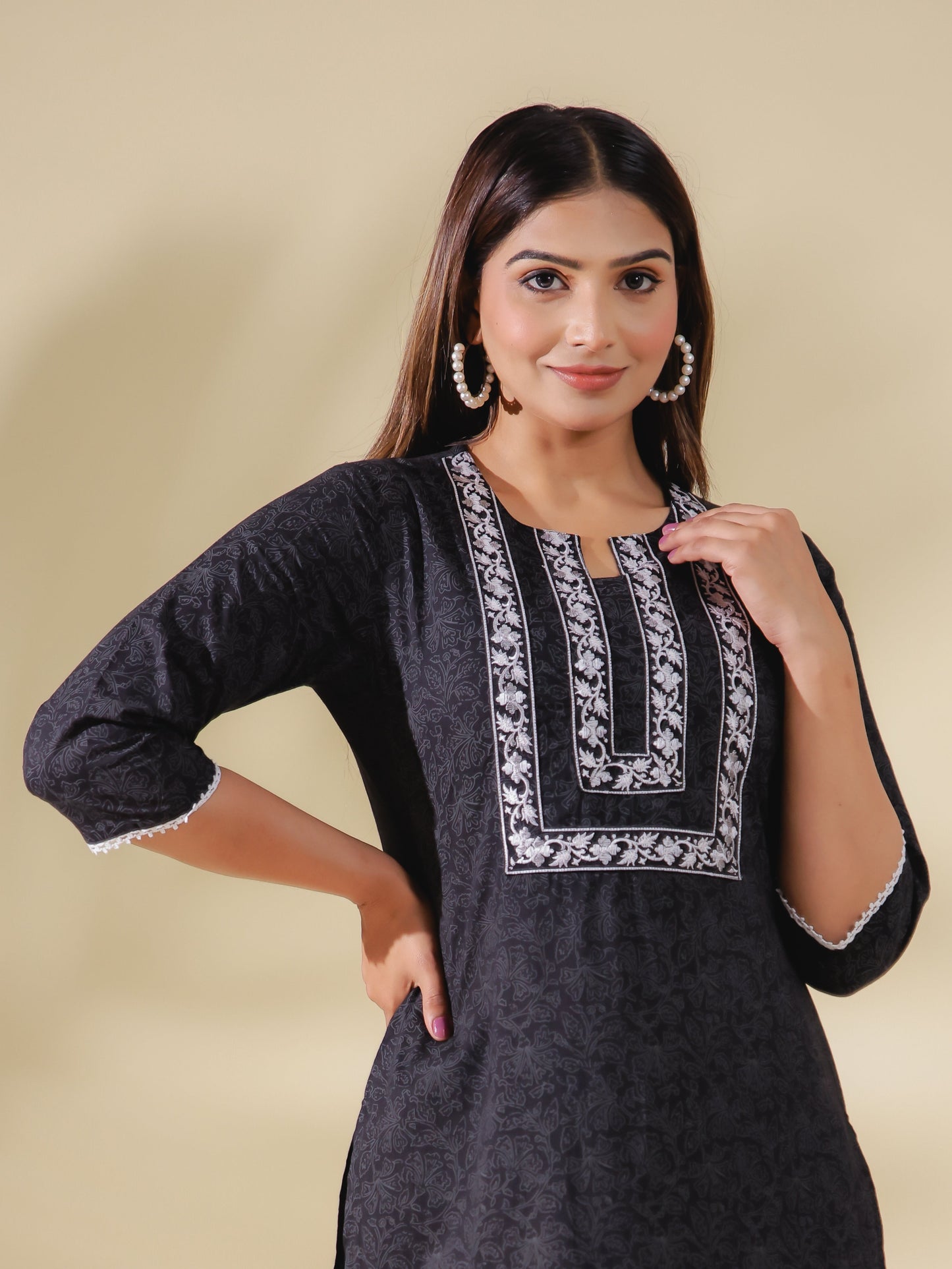 Soft Cotton Floral Kurta