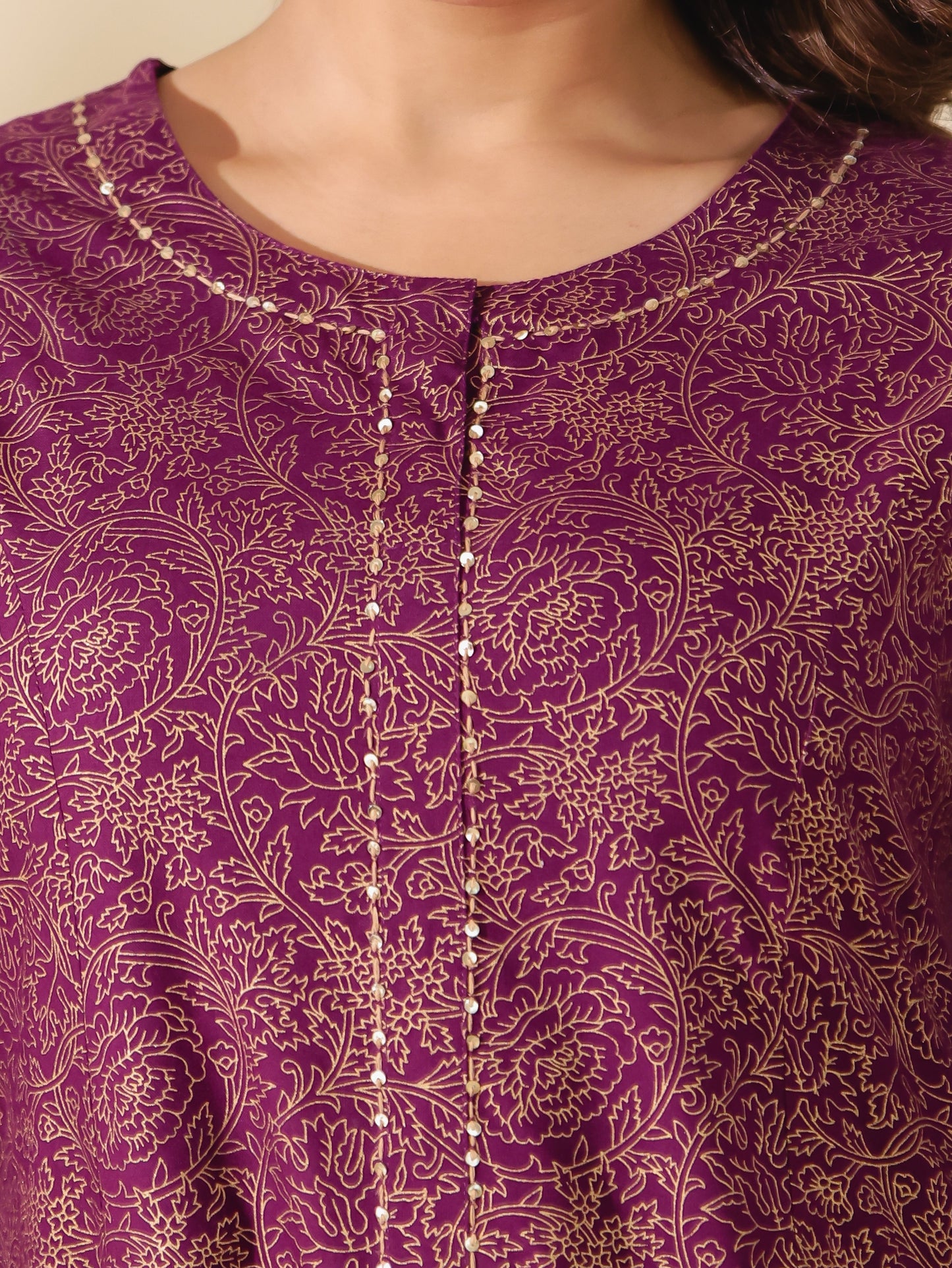 Viscose Gold foil Kurta