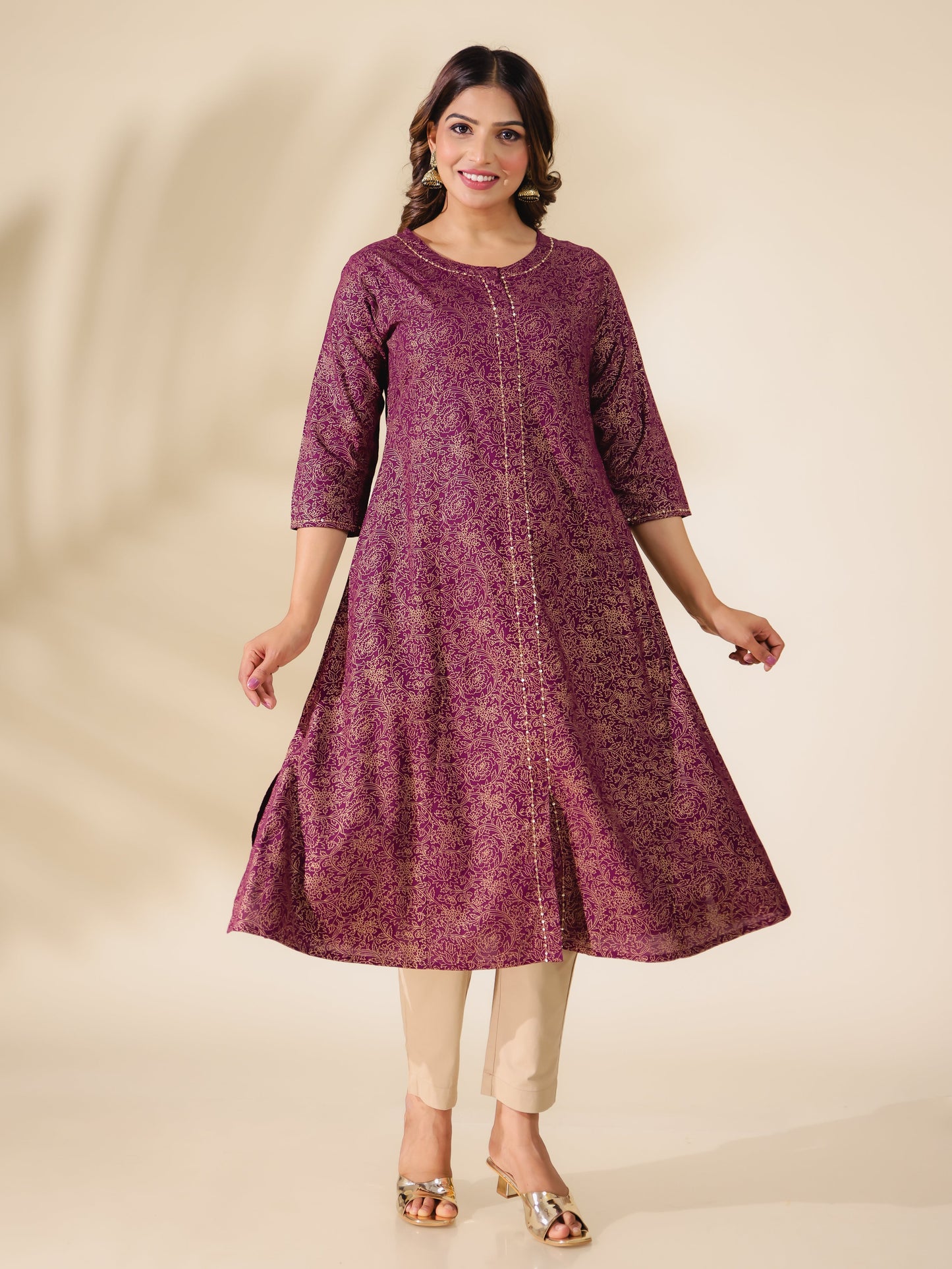 Viscose Gold foil Kurta