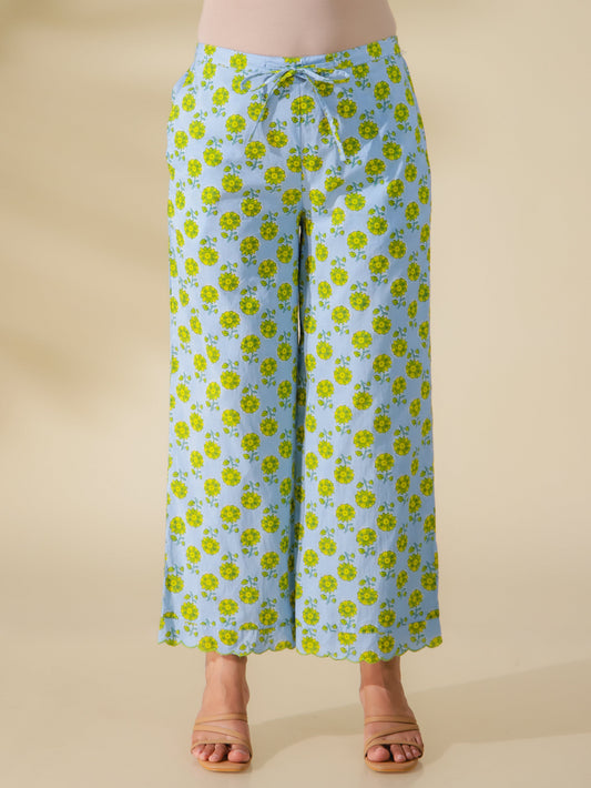 Soft Cotton Butti Blue Palazzo